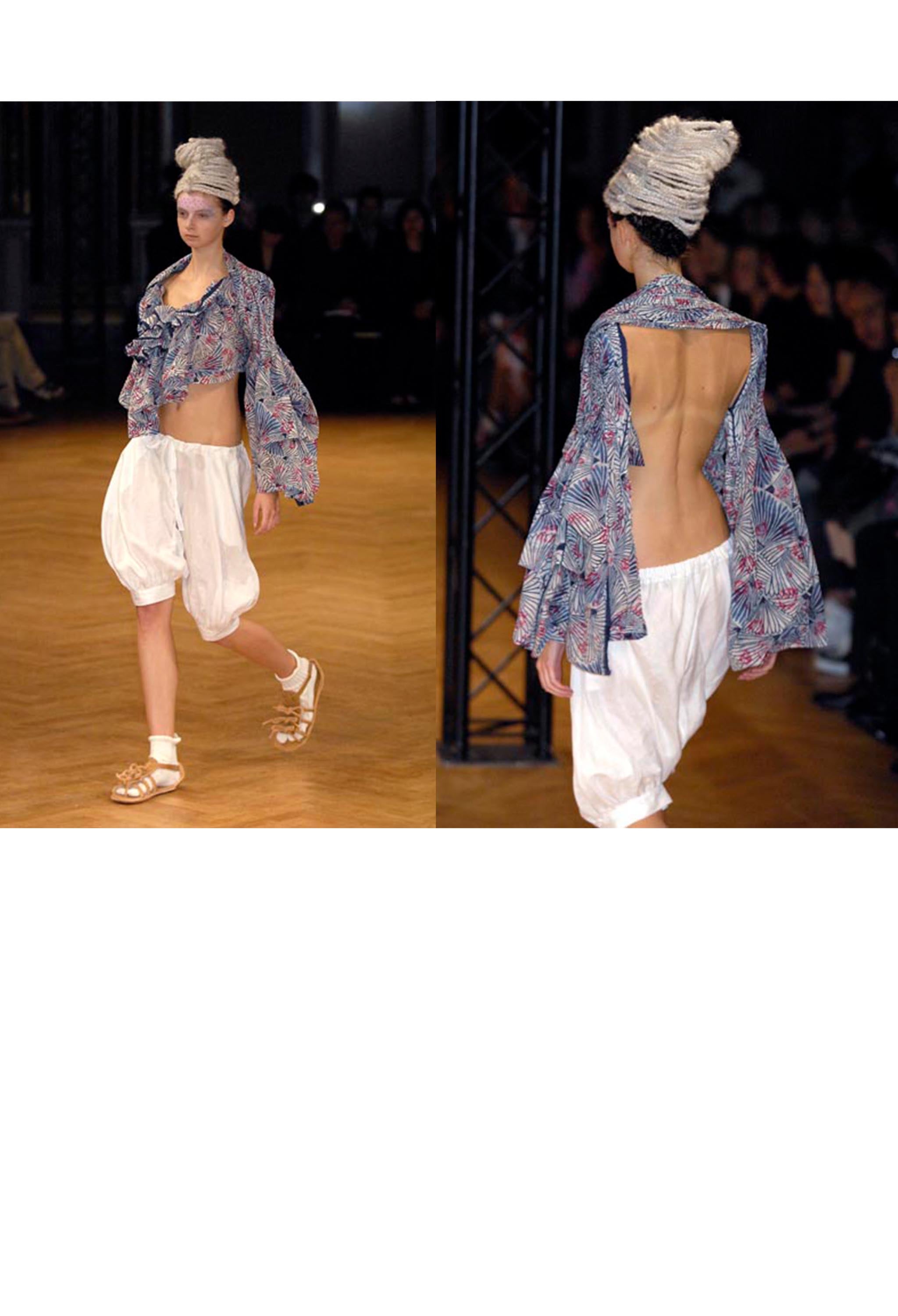 TAO FOR COMME DES GARCONS BLUE PRINTED BACKLESS TOP 2008