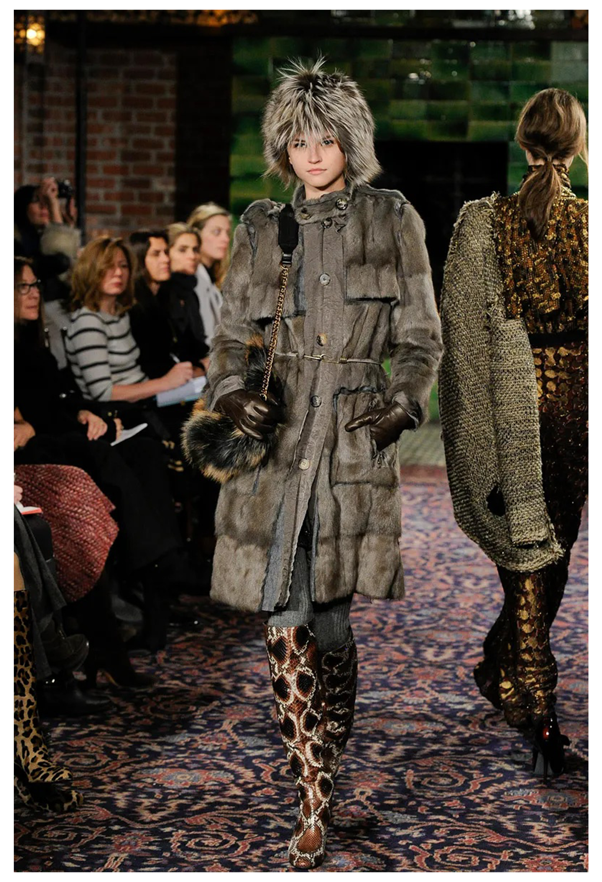 LANVIN BY ALBER ELBAZ GREY SQUIRREL FUR COAT 2011