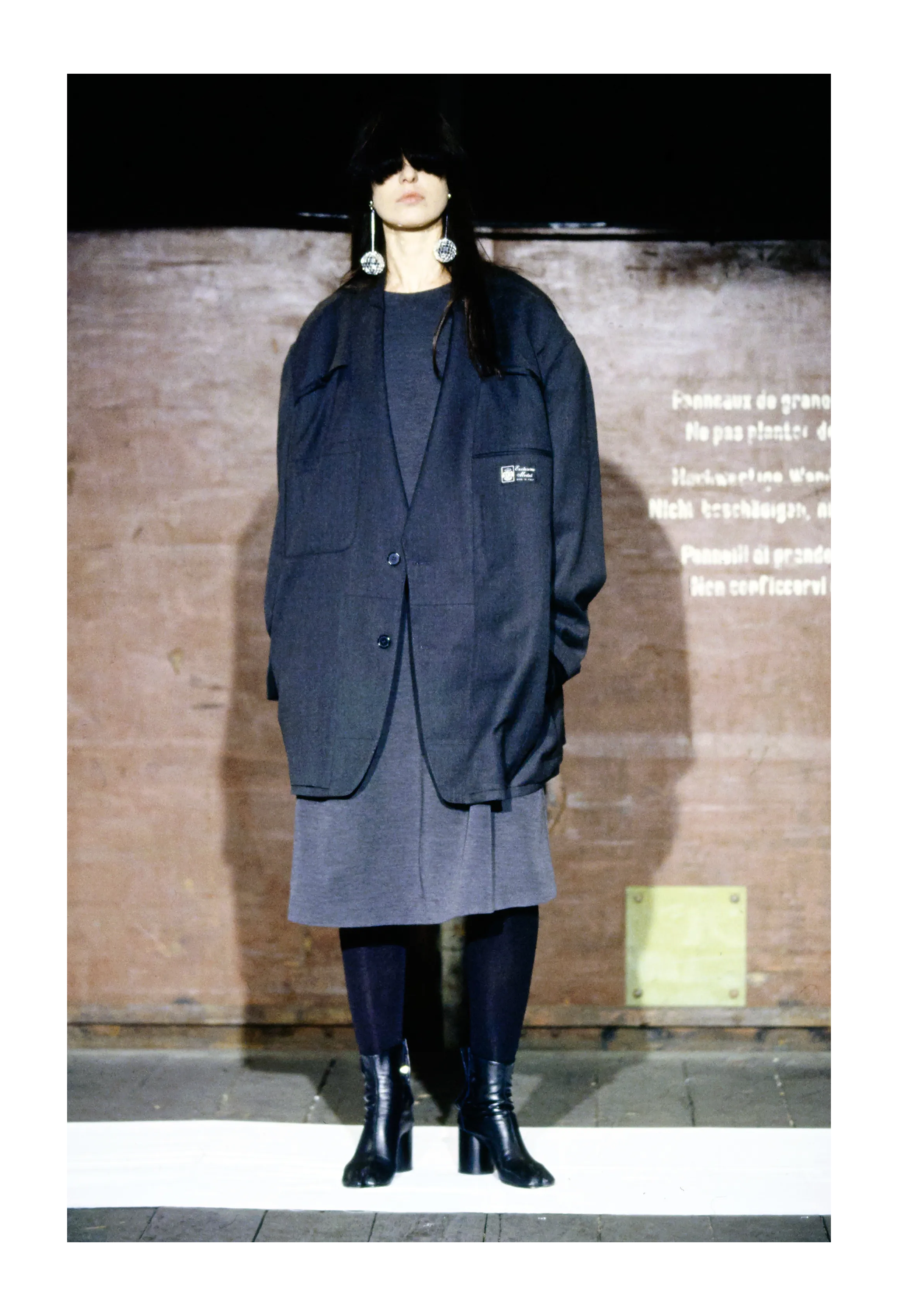MAISON MARTIN MARGIELA OVERSIZED GREY BLUE SUITING JACKET AW 2000