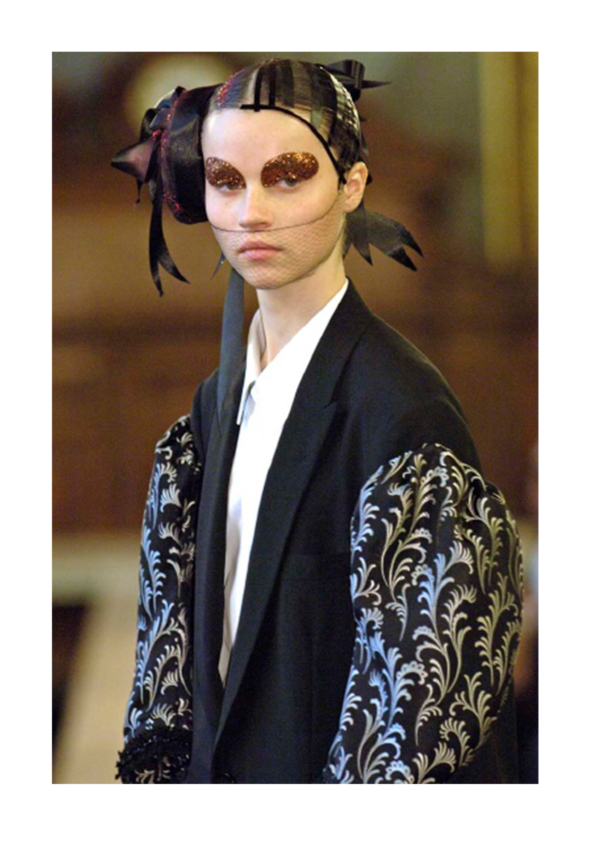 COMME DES GARÇONS BLACK FANCY COAT WITH SILVER-TONE EMBROIDERY 2006