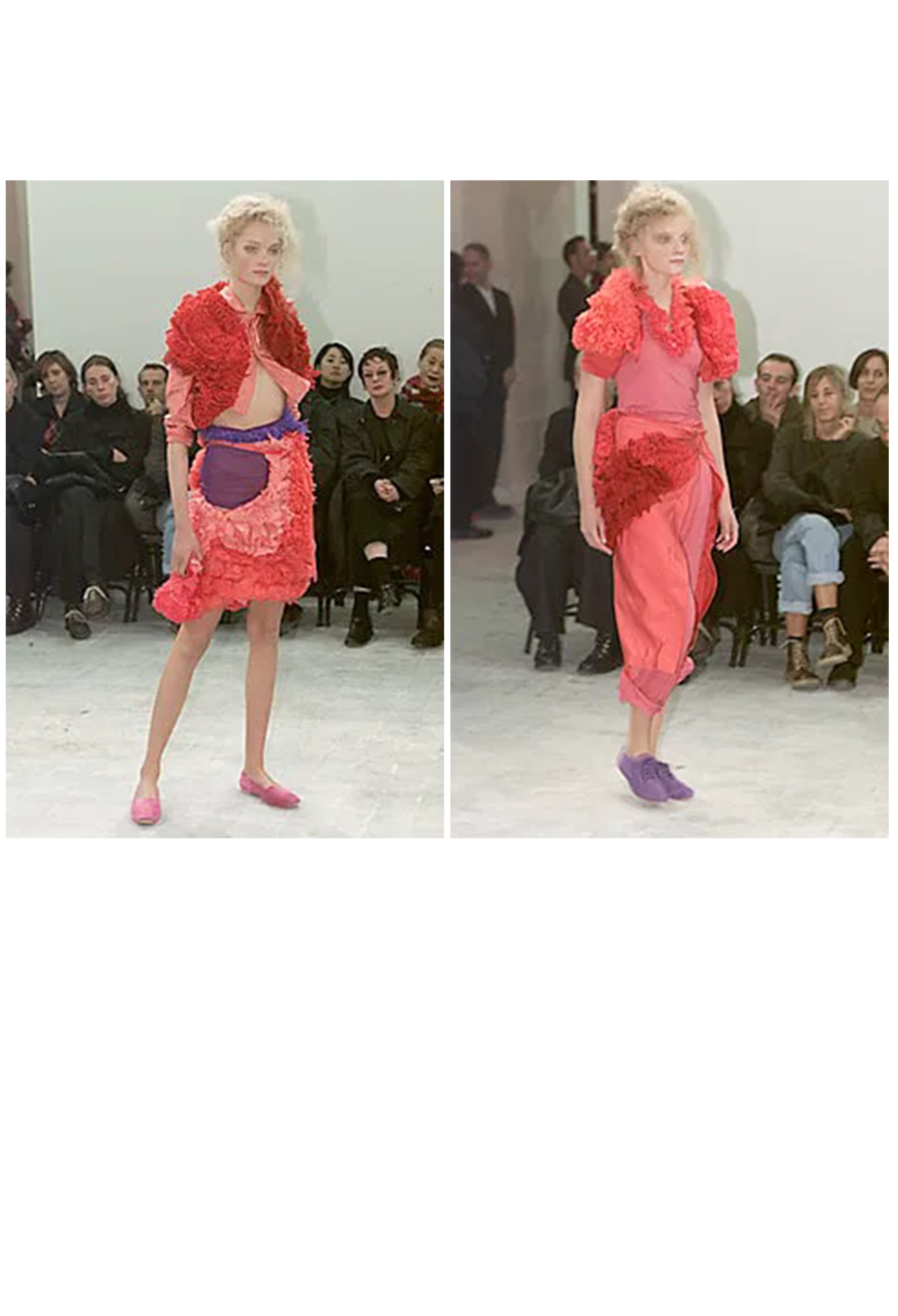 COMME DES GARCONS RED FANCY RUFFLE BOLERO JACKET 2000