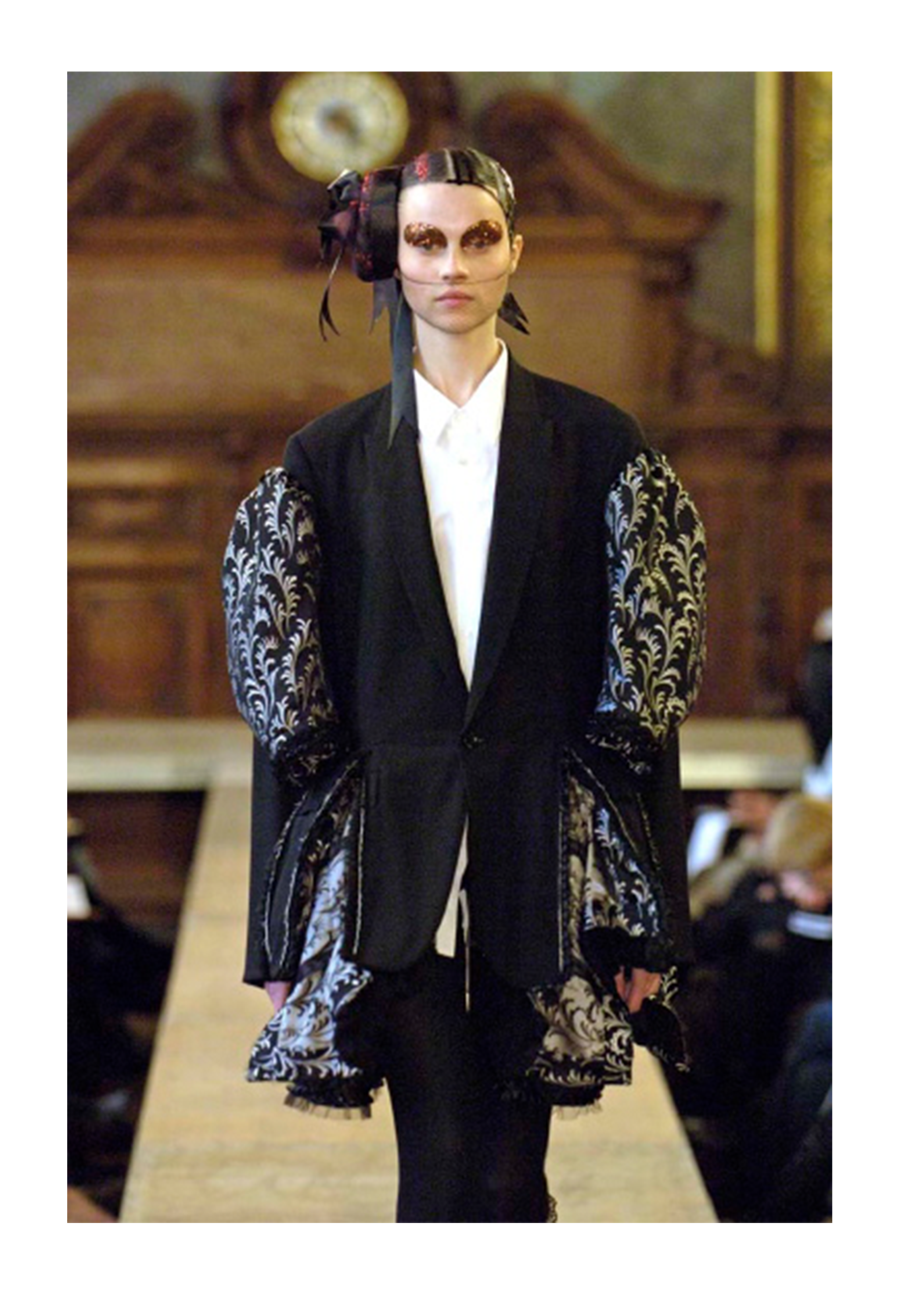 COMME DES GARÇONS BLACK FANCY COAT WITH SILVER-TONE EMBROIDERY 2006