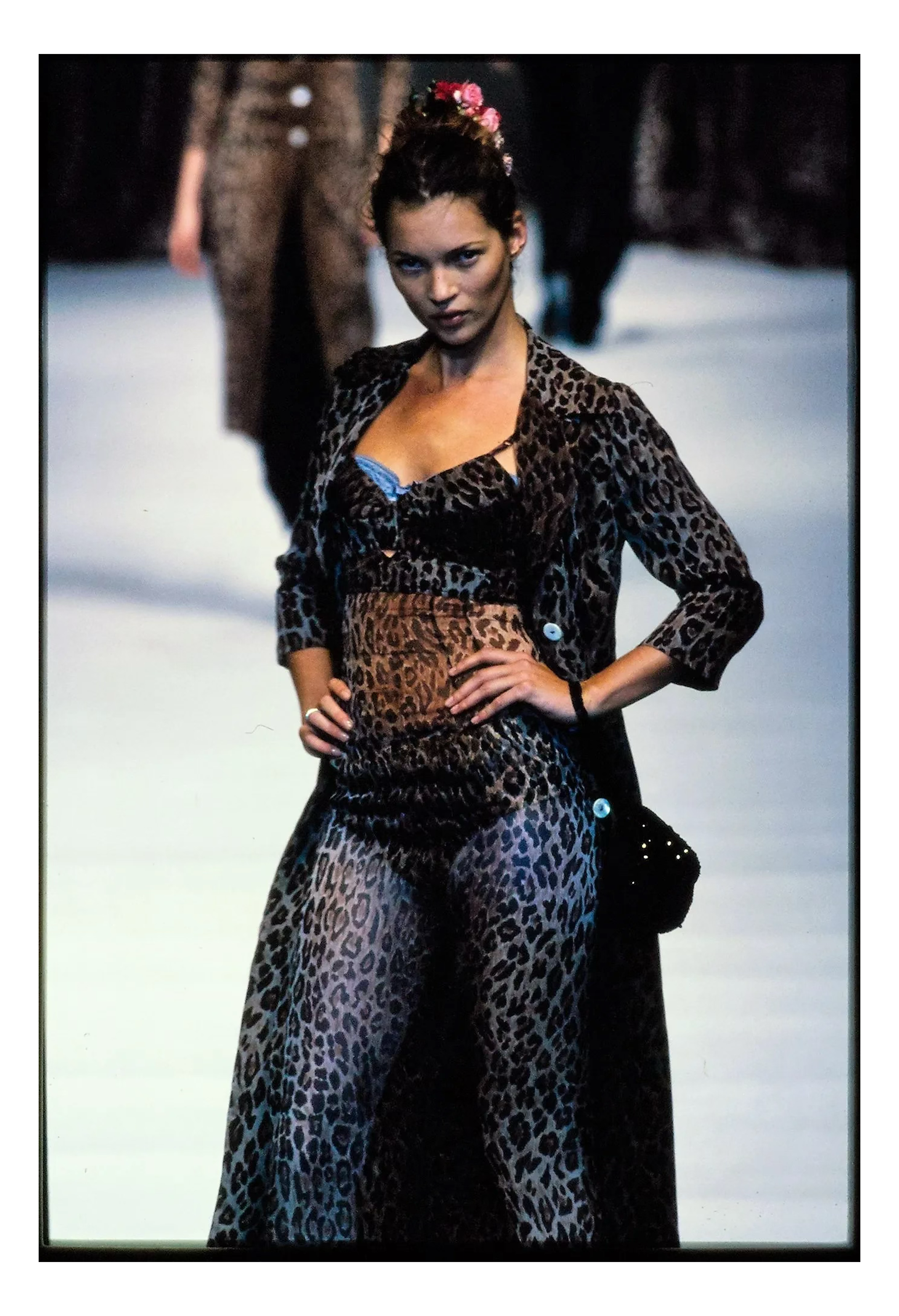 DOLCE & GABBANA LEOPARD BUSTIER BRA TOP 1997