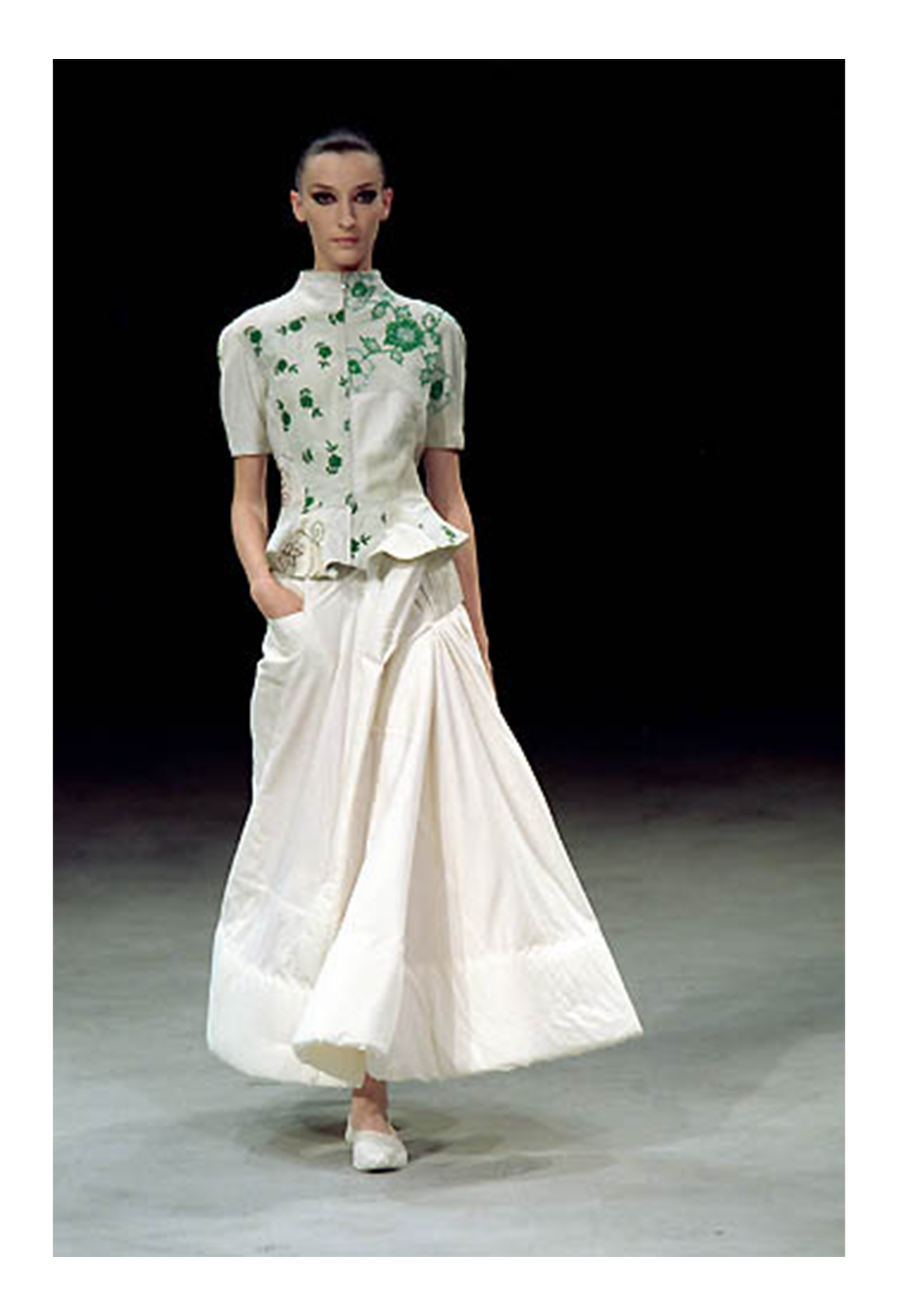 YOHJI YAMAMOTO OFF WHITE ASYMMETRICAL PADDED BALL SKIRT 2000