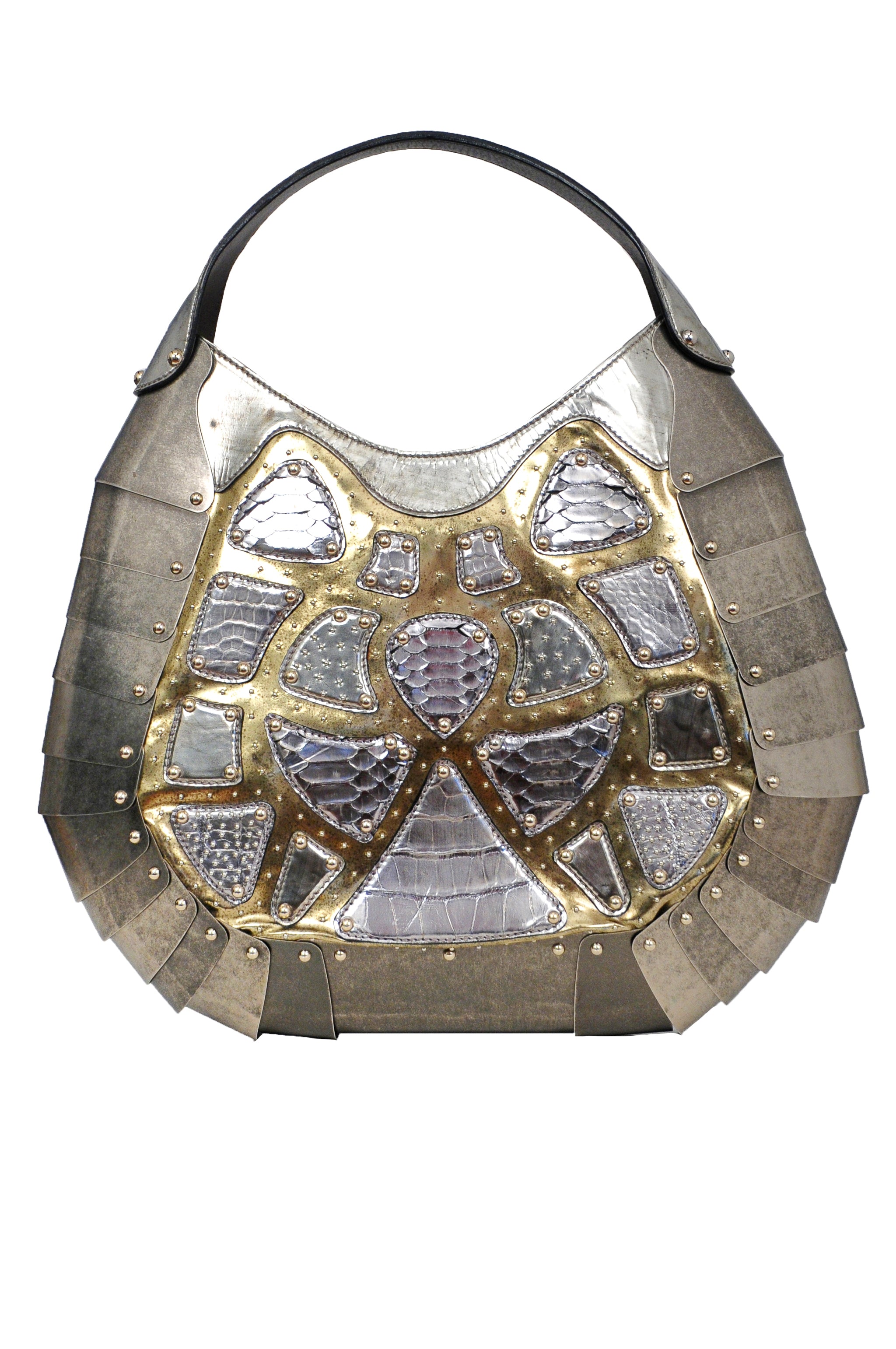 ALEXANDER MCQUEEN RARE LIMITED EDITION SILVER ARMOR BAG 2007