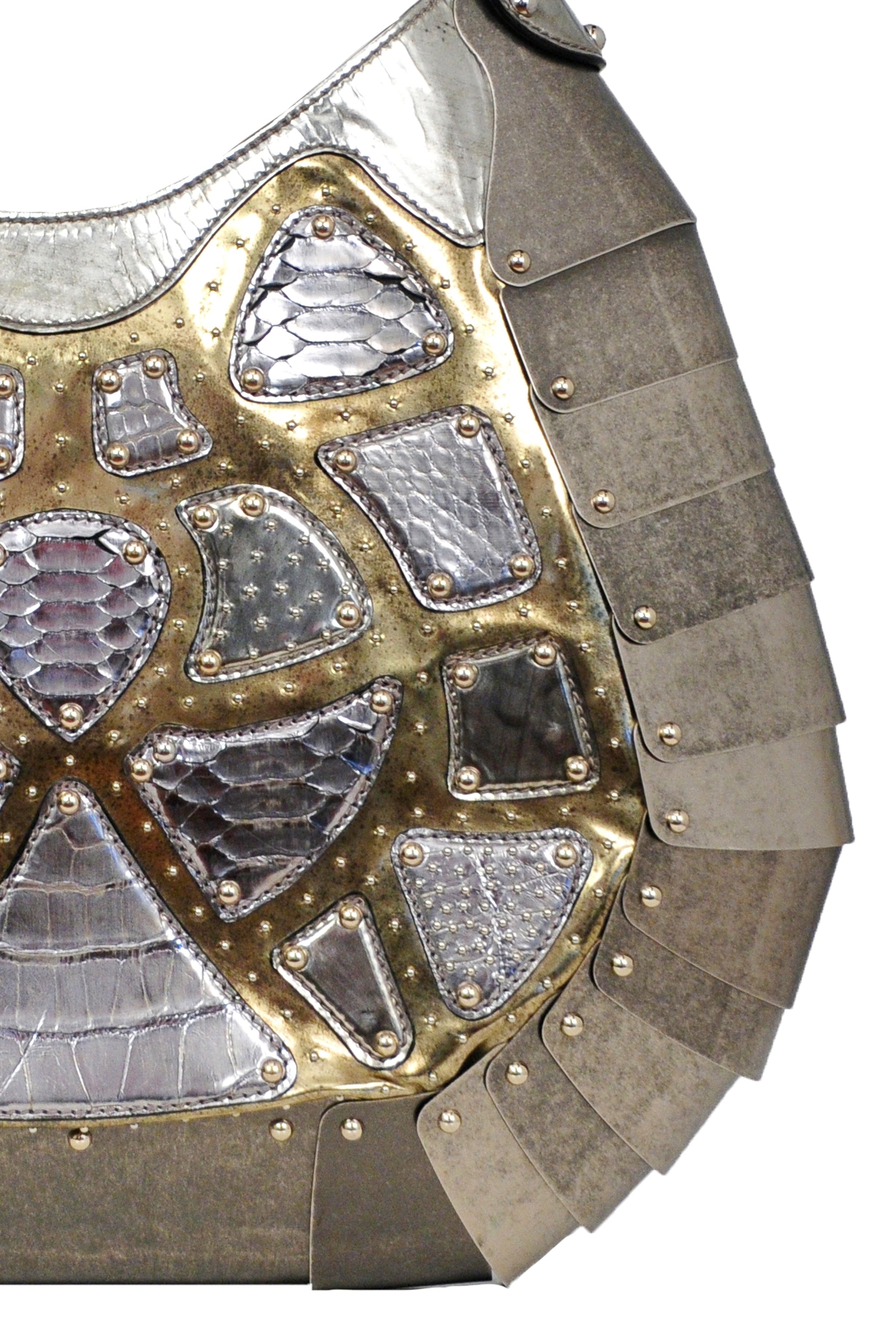 ALEXANDER MCQUEEN RARE LIMITED EDITION SILVER ARMOR BAG 2007