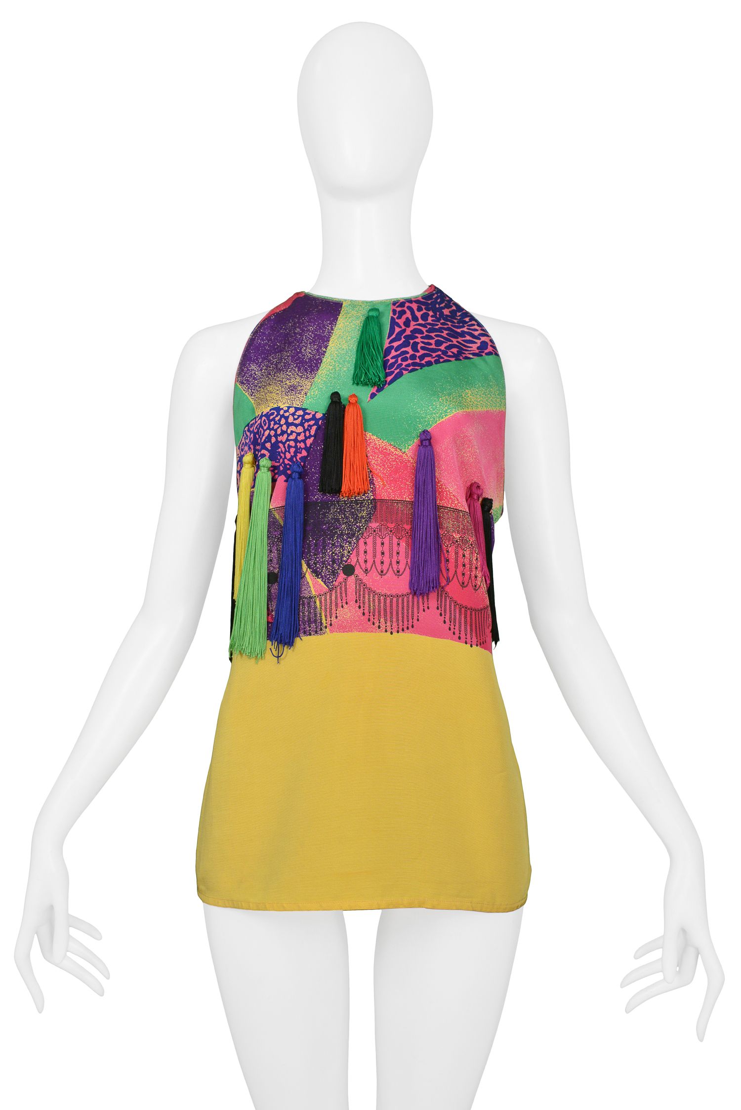 VERSACE MULTICOLOR TASSEL TOP