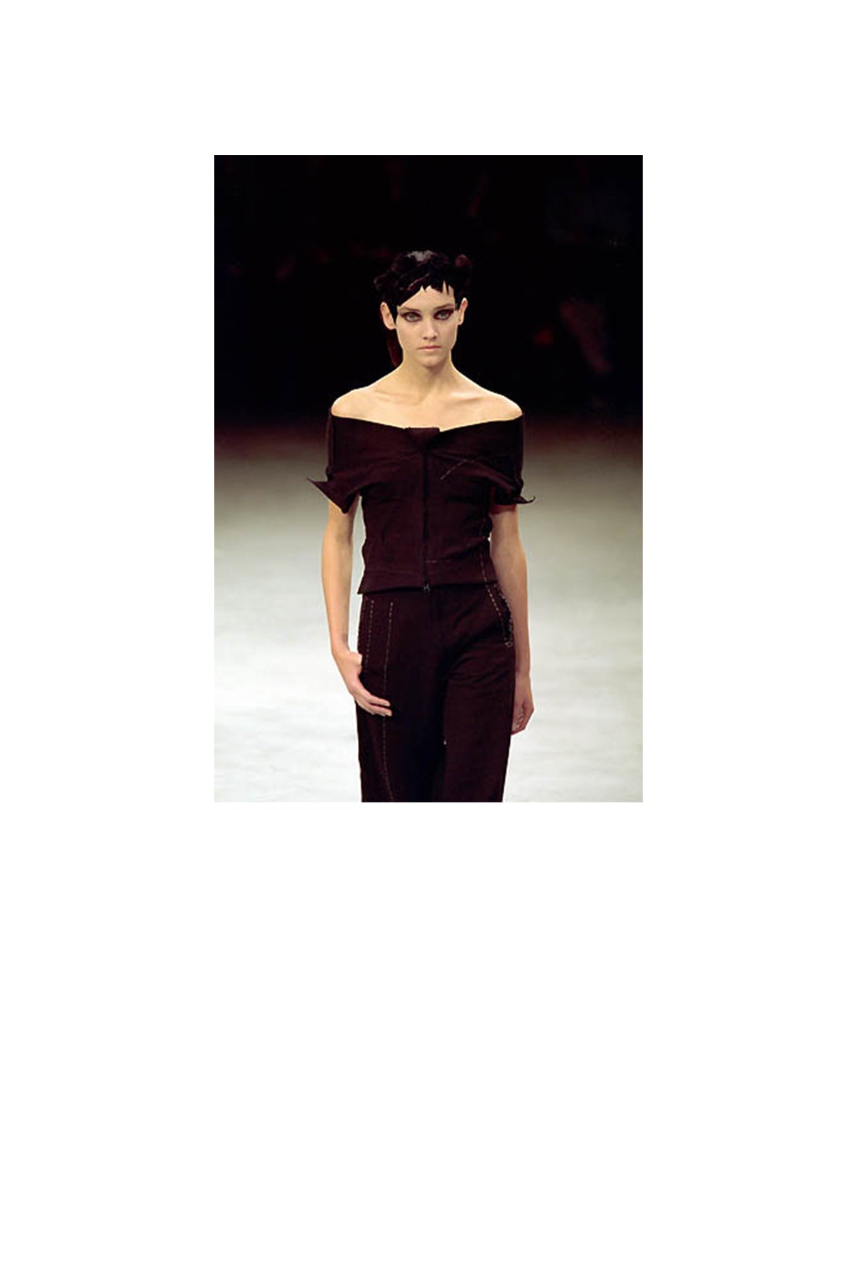 YOHJI YAMAMOTO BLACK BASTING CROP TOP 2000