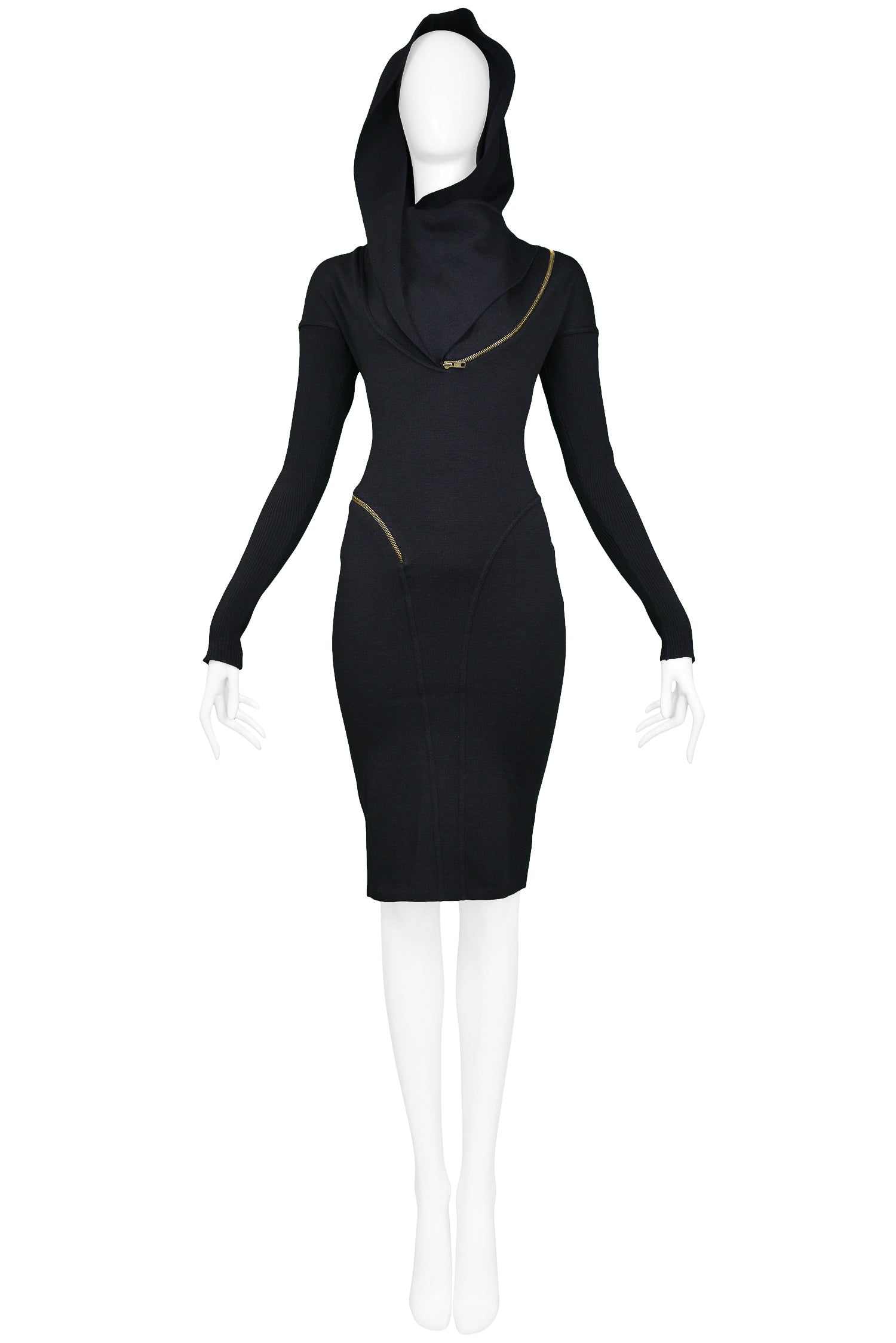 ALAIA ICONIC HOODED ZIPPER DRESS 1986