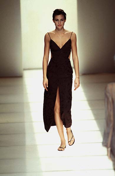 GIORGIO ARMANI SS 1997 BROWN BACKLESS GOWN