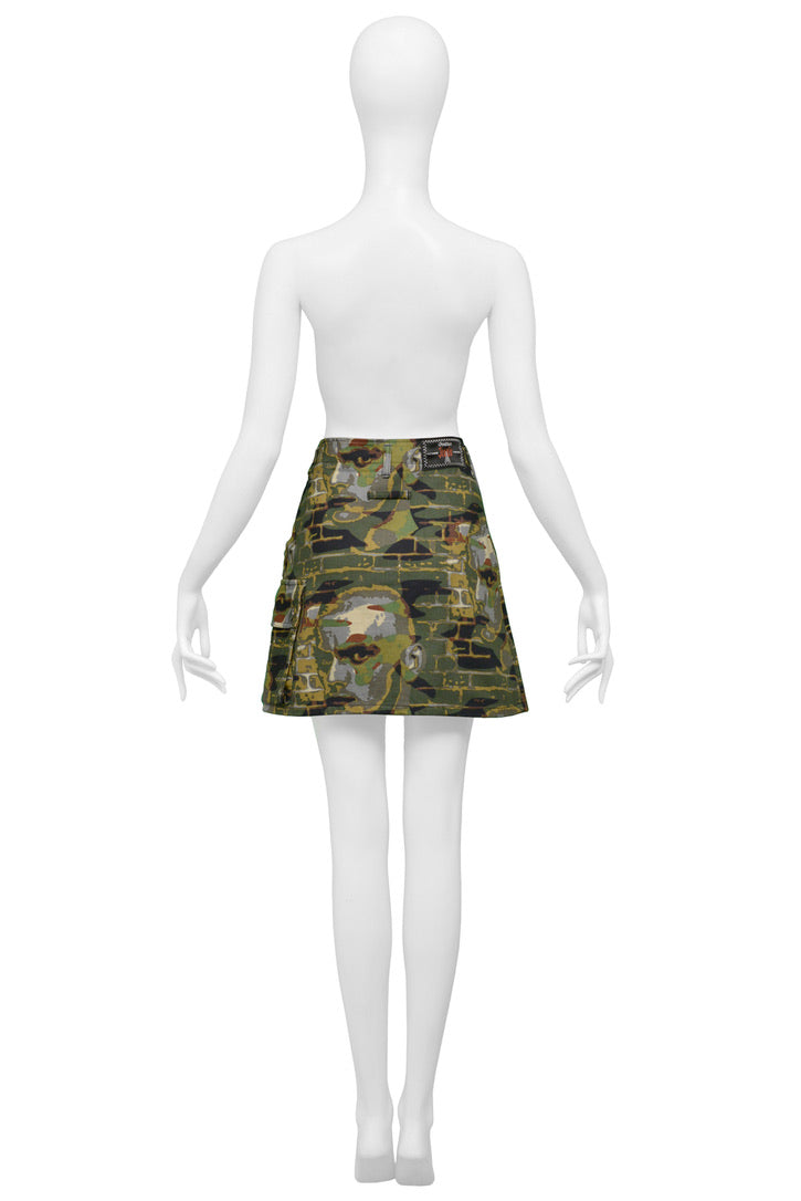 GAULTIER CAMO MINI SKIRT WITH DROIDS