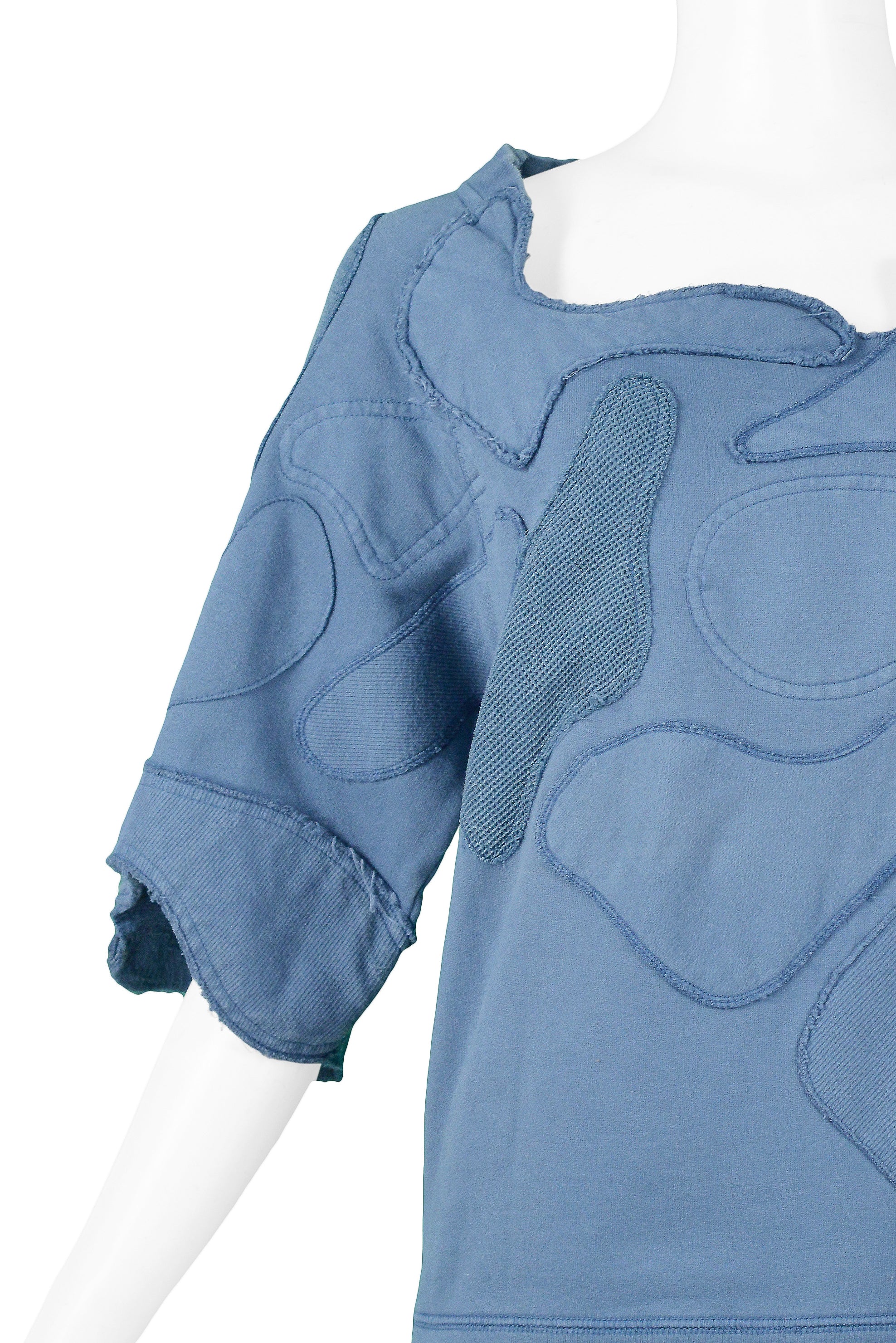 BALENCIAGA BY NICOLAS GHESQUIERE BLUE PATCHWORK SWEATSHIRT 2002