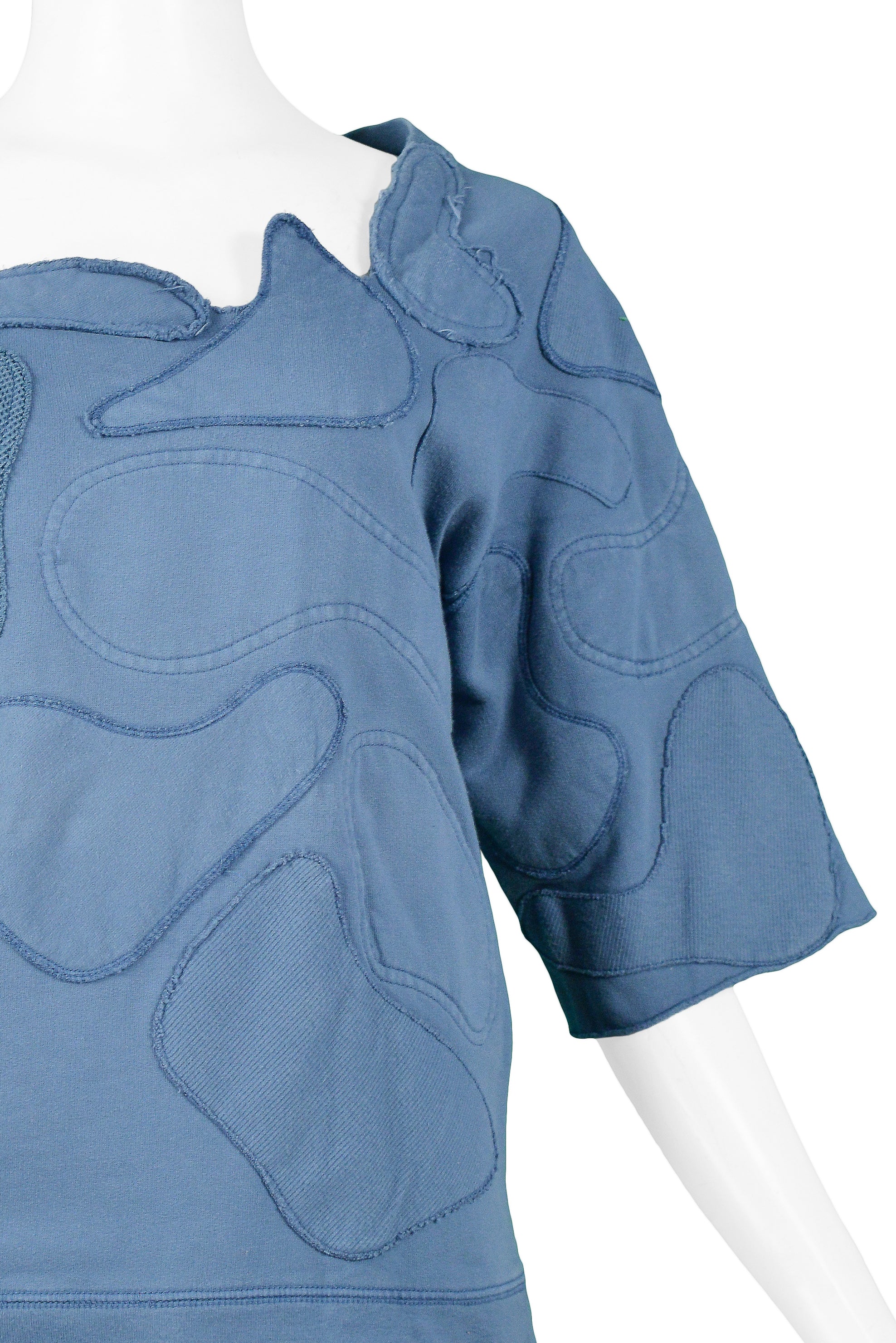 BALENCIAGA BY NICOLAS GHESQUIERE BLUE PATCHWORK SWEATSHIRT 2002
