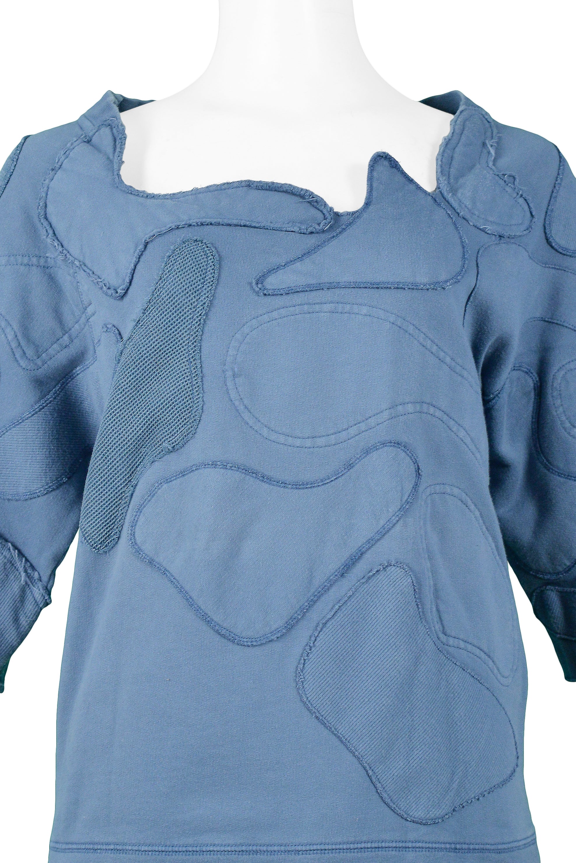 BALENCIAGA BY NICOLAS GHESQUIERE BLUE PATCHWORK SWEATSHIRT 2002
