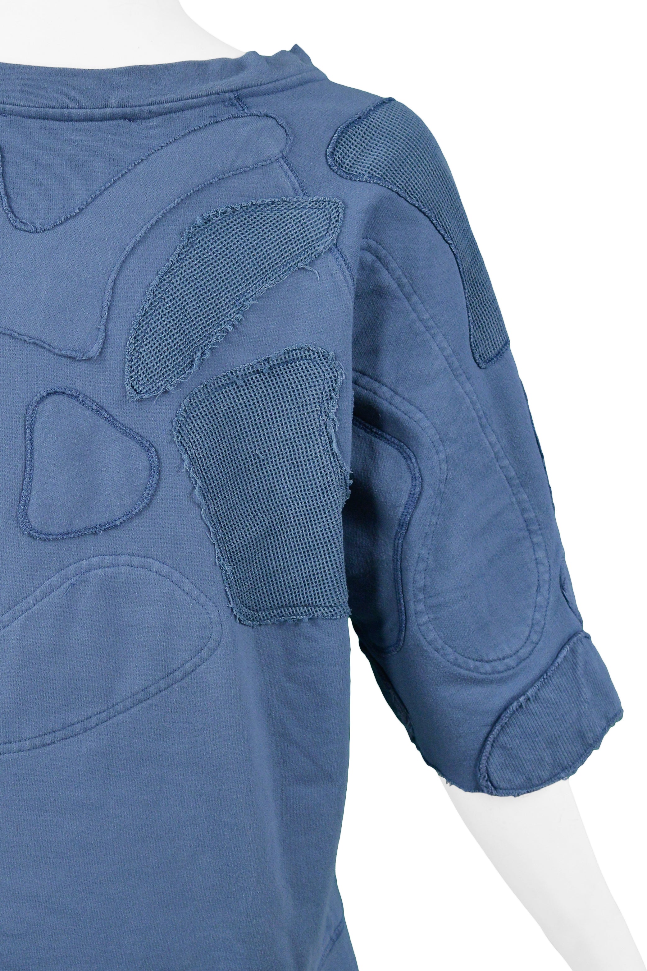 BALENCIAGA BY NICOLAS GHESQUIERE BLUE PATCHWORK SWEATSHIRT 2002