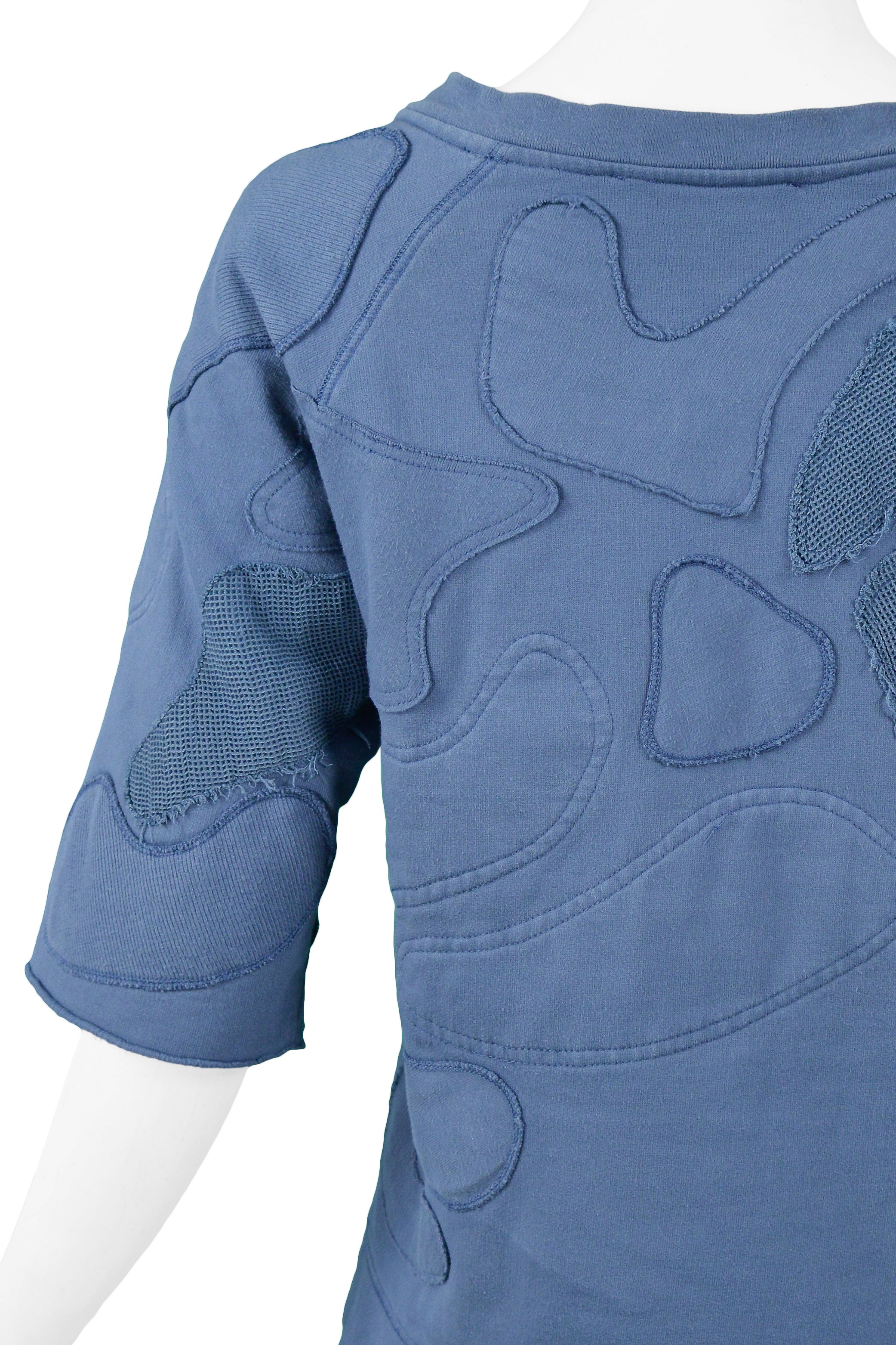 BALENCIAGA BY NICOLAS GHESQUIERE BLUE PATCHWORK SWEATSHIRT 2002