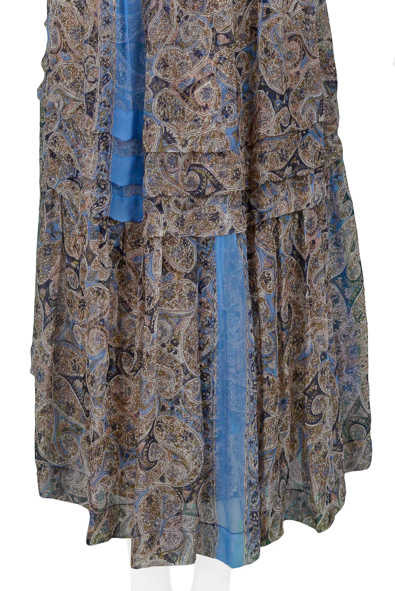 BALENCIAGA MULTICOLOR PAISLEY PEASANT DRESS 2005