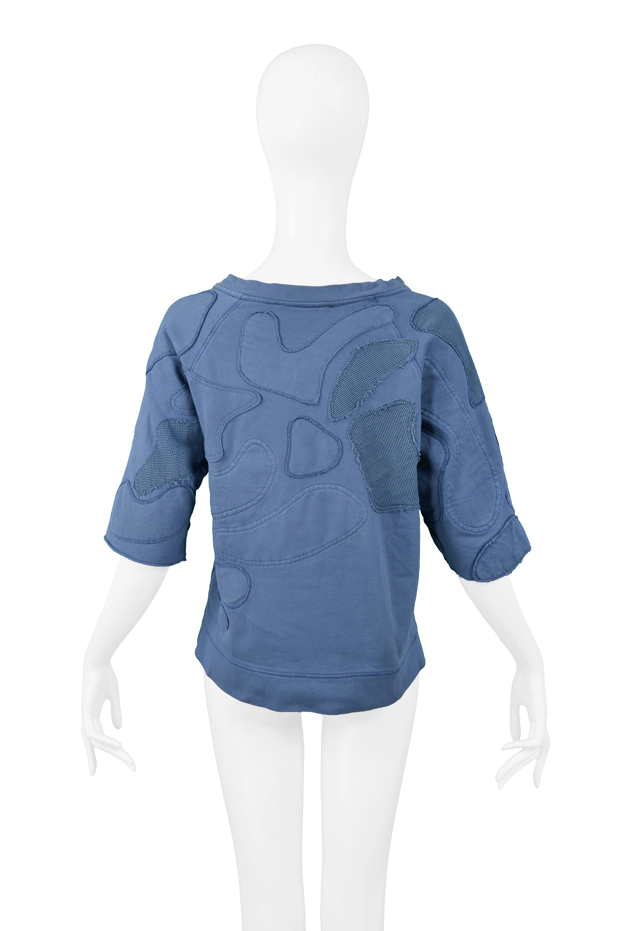 BALENCIAGA BY NICOLAS GHESQUIERE BLUE PATCHWORK SWEATSHIRT 2002