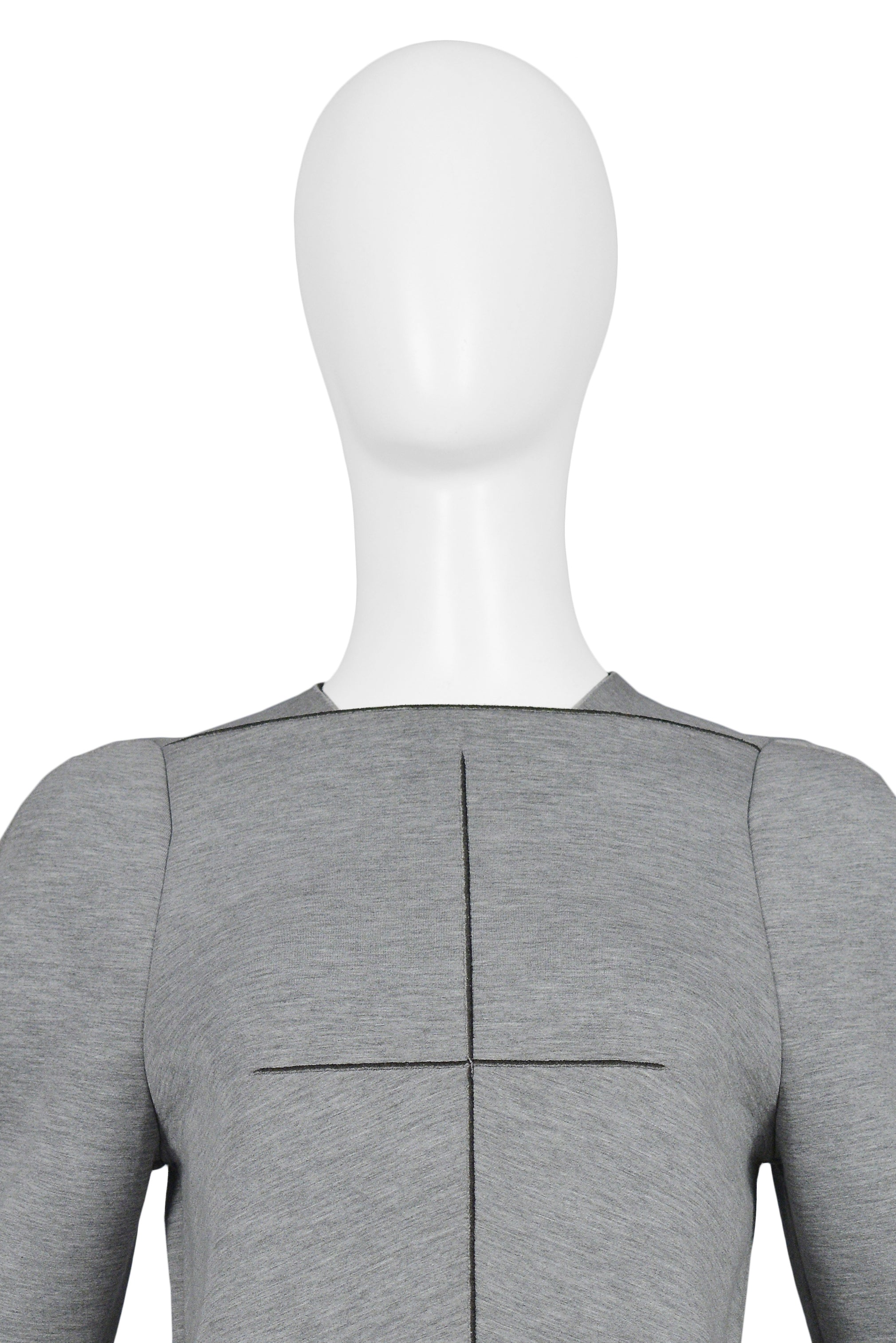BALENCIAGA BY GHESQUIERE GREY NEOPRENE TOP 2008