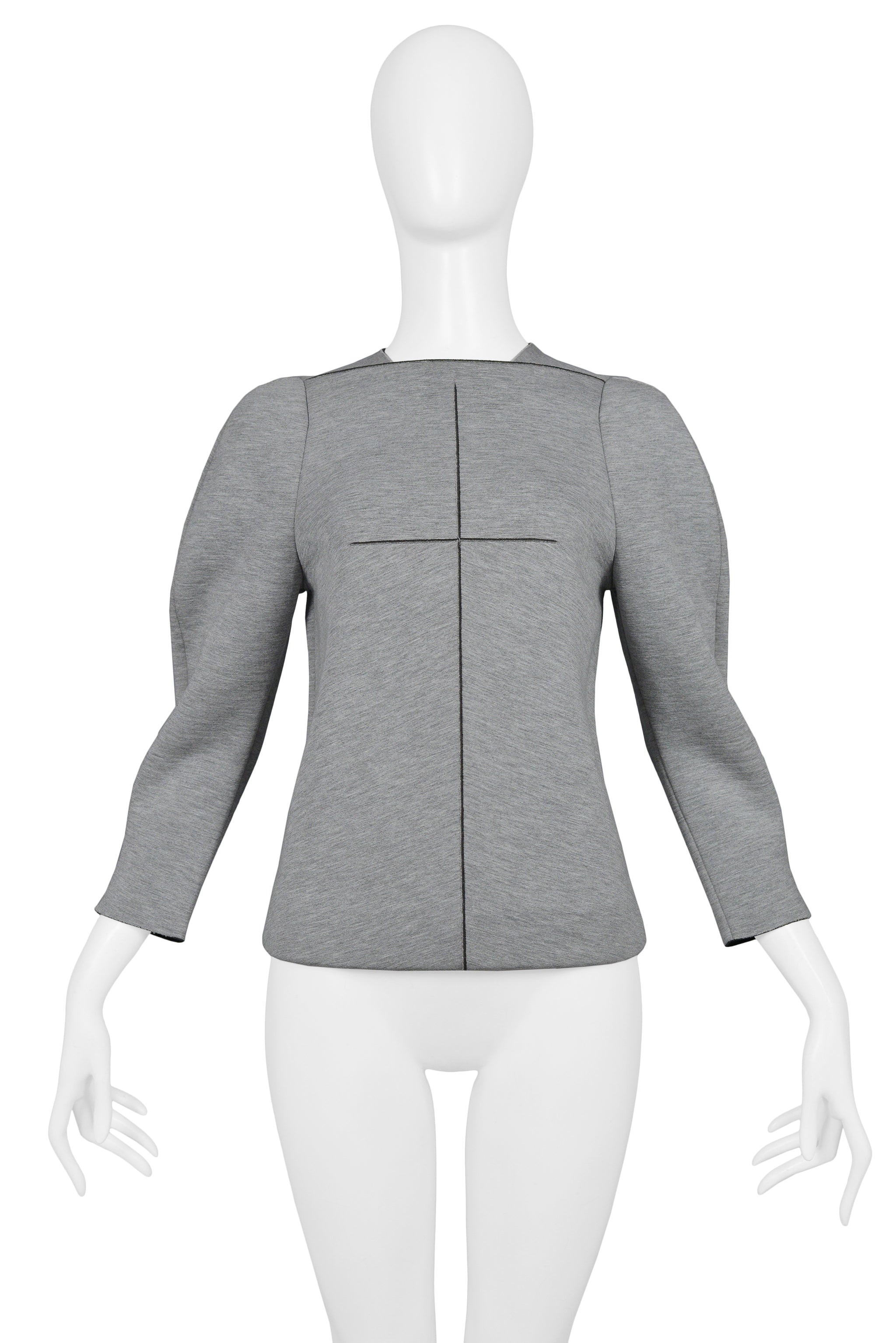 BALENCIAGA BY GHESQUIERE GREY NEOPRENE TOP 2008