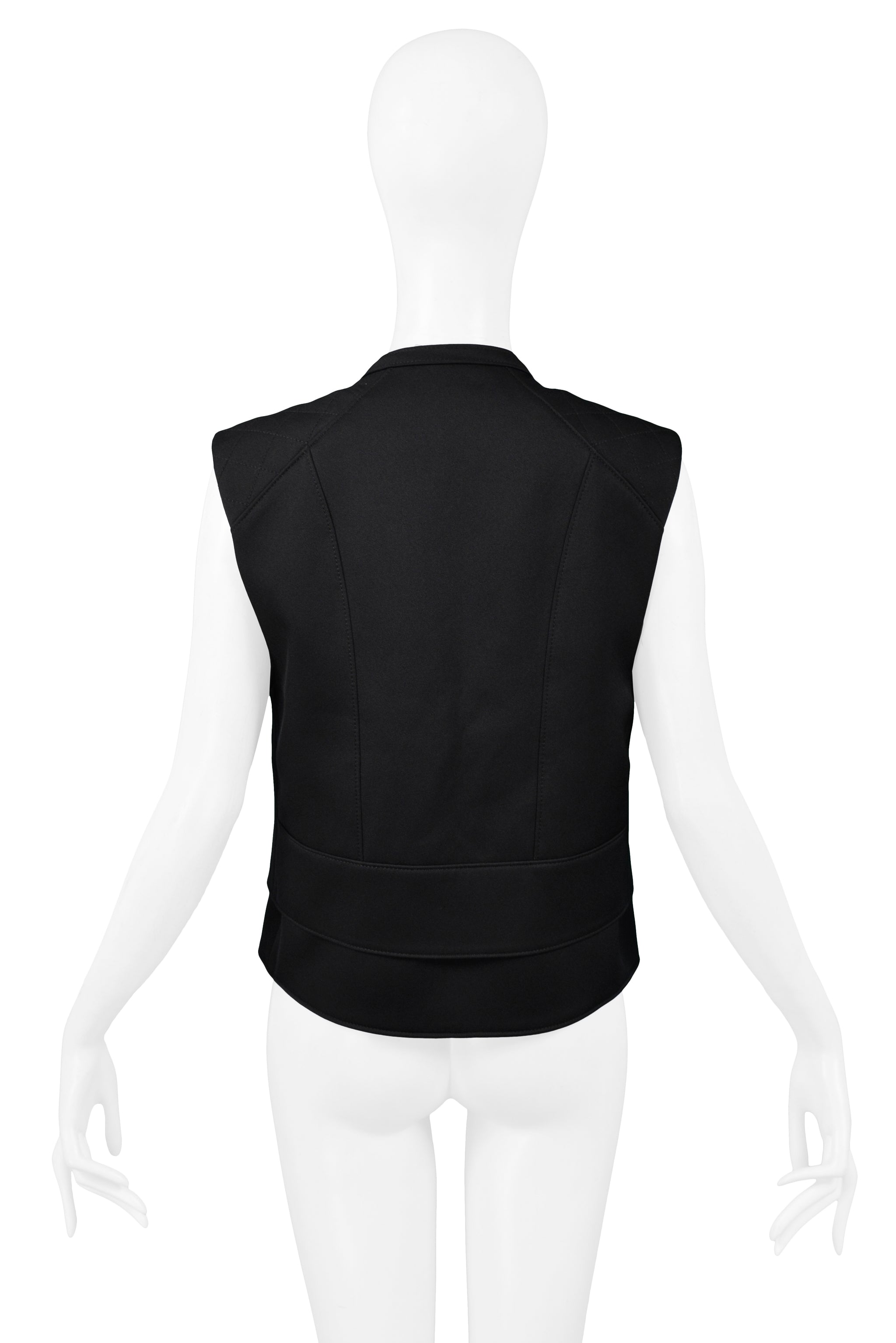BALENCIAGA BLACK MOTORCYCLE ZIPPER VEST 2011