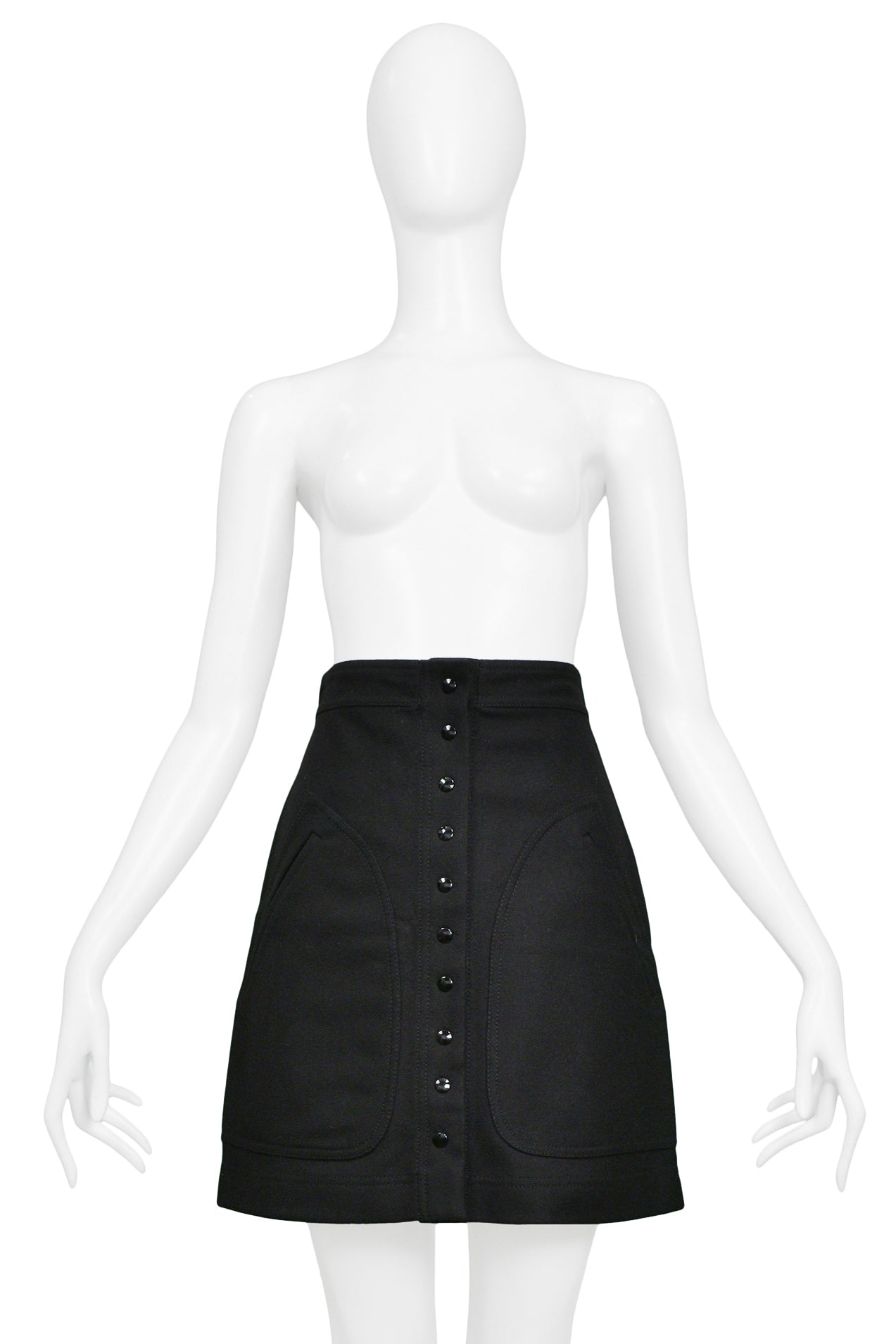 BALENCIAGA BY GHESQUIERE CLASSIC BLACK A-LINE MINI-SKIRT 2003