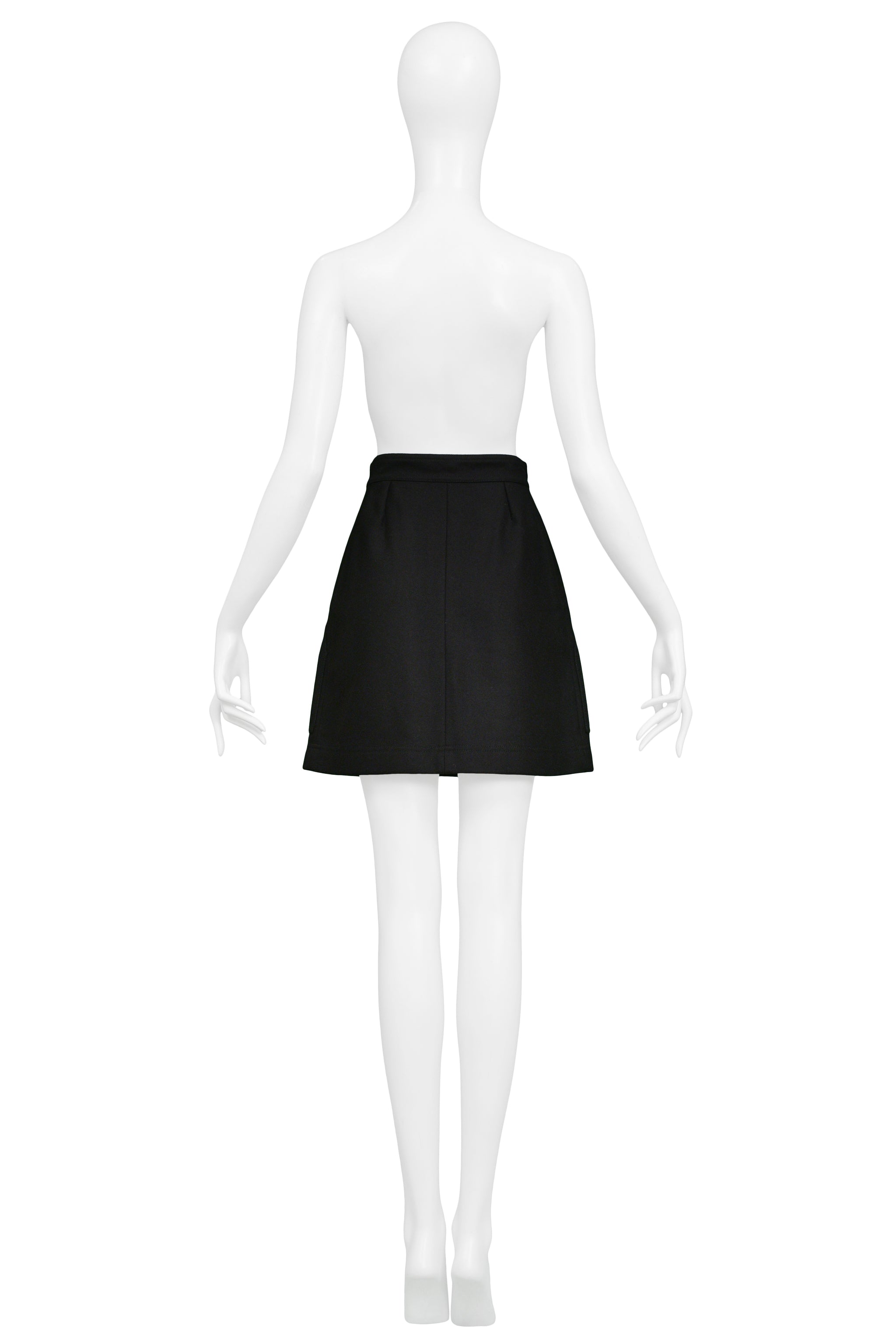 BALENCIAGA BY GHESQUIERE CLASSIC BLACK A-LINE MINI-SKIRT 2003
