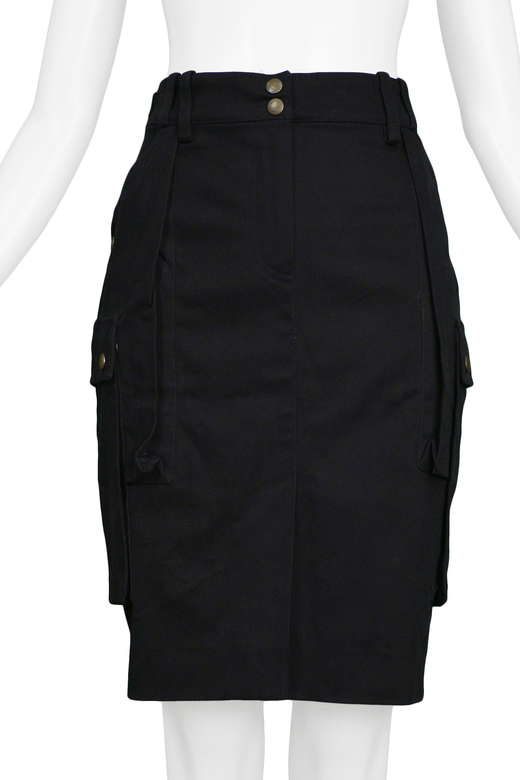 BALENCIAGA BY GHESQUIERE BLACK CARGO SKIRT 2002