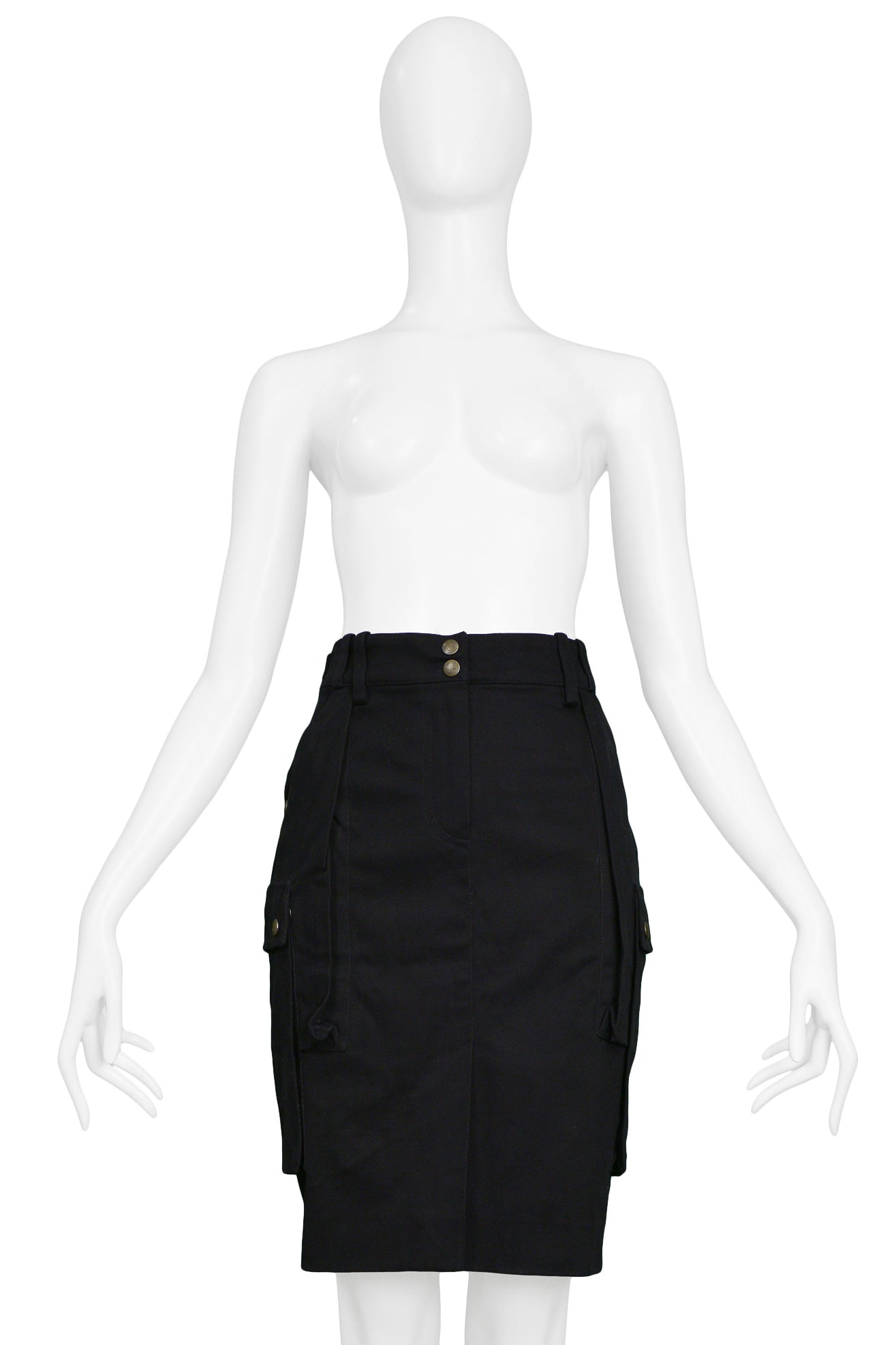 BALENCIAGA BY GHESQUIERE BLACK CARGO SKIRT 2002