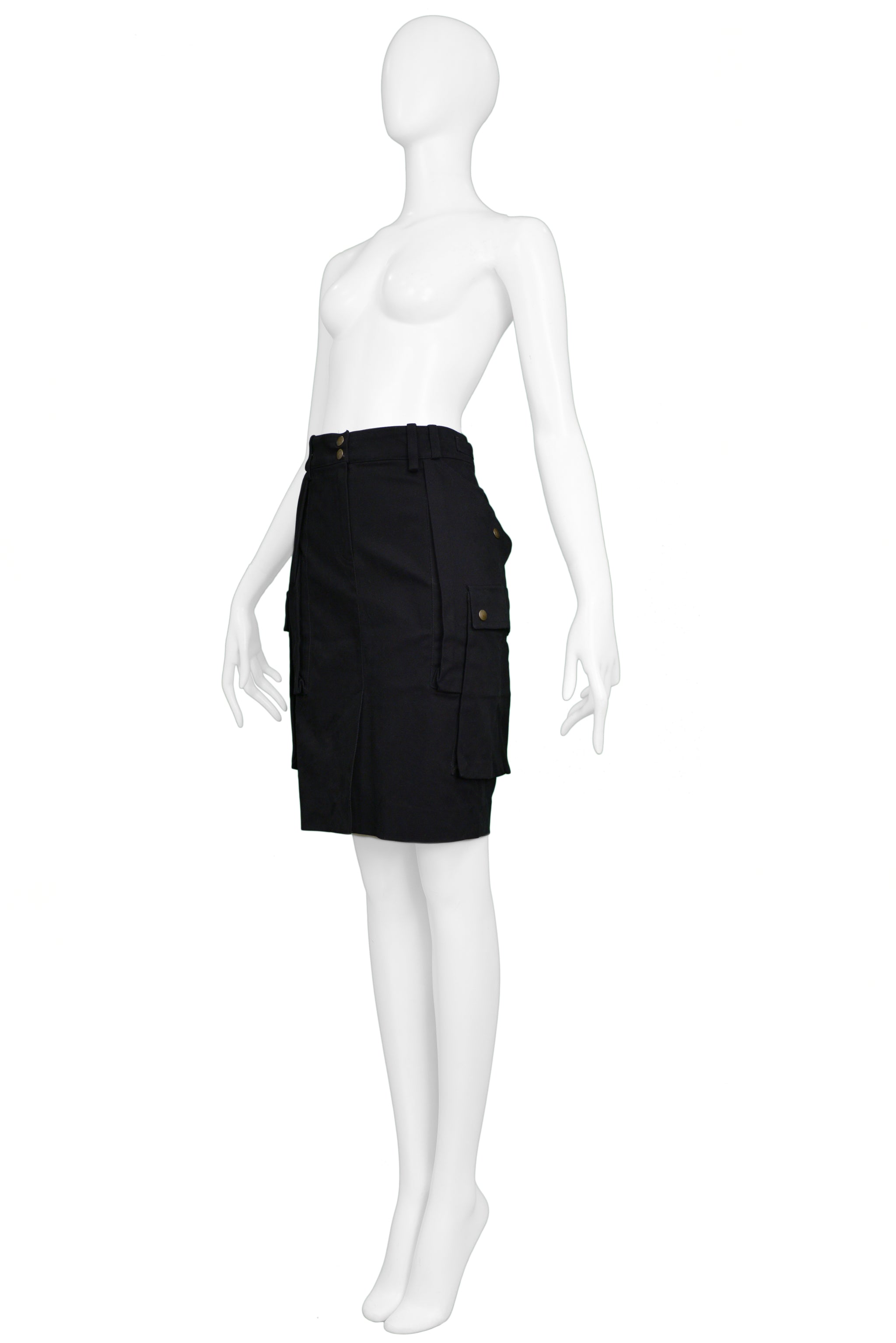 BALENCIAGA BY GHESQUIERE BLACK CARGO SKIRT 2002