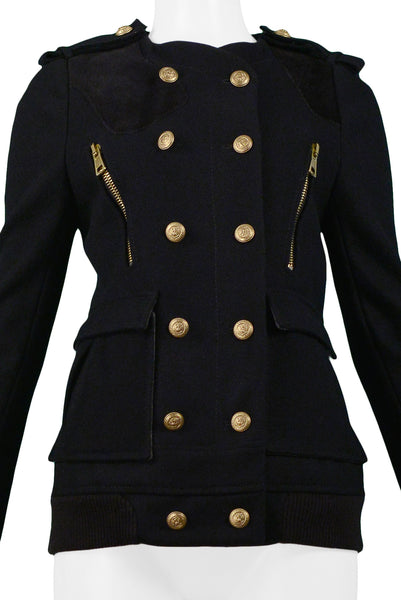 balenciaga brass button military jacket