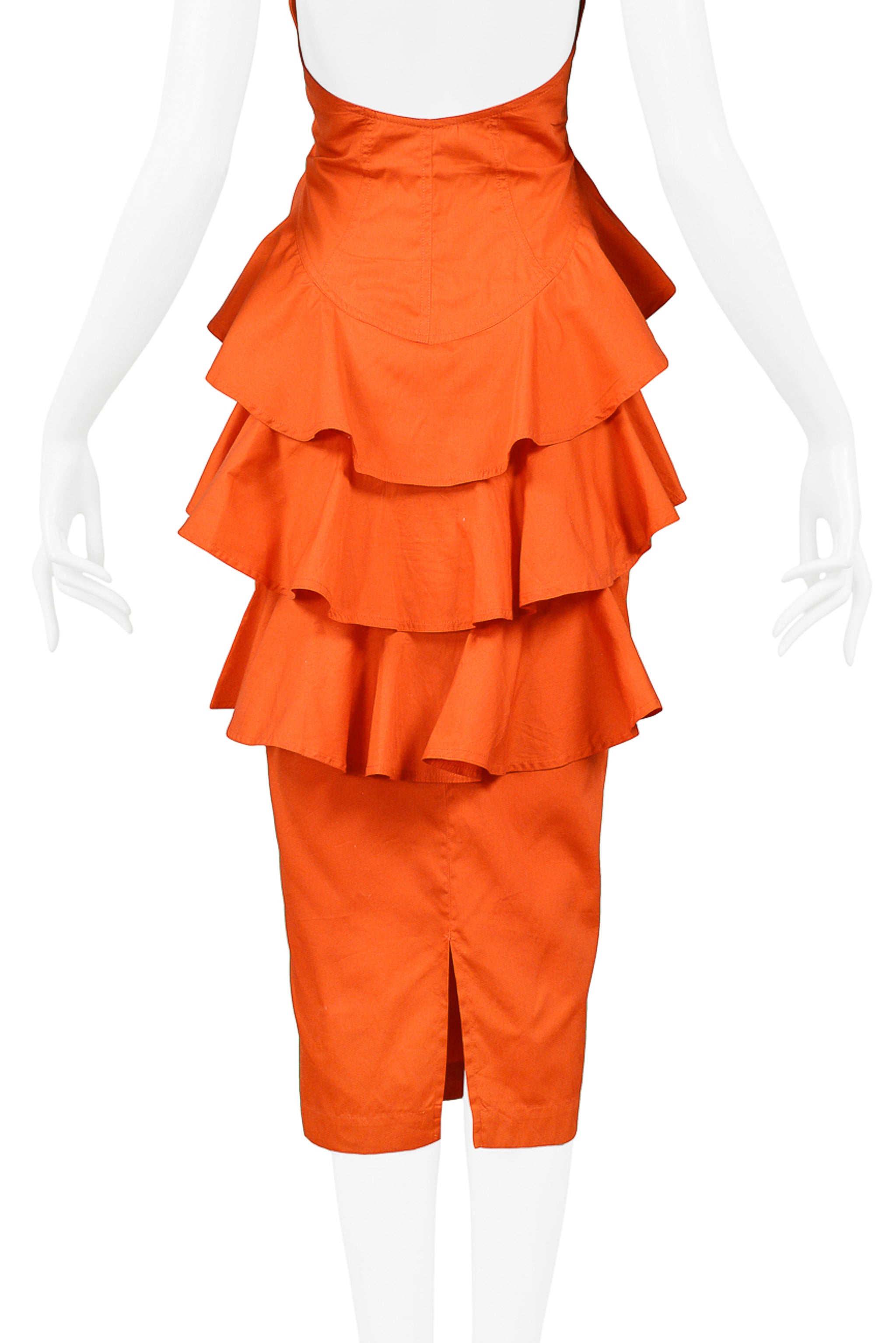 BYBLOS RED DRESS WITH RUFFLE BACK