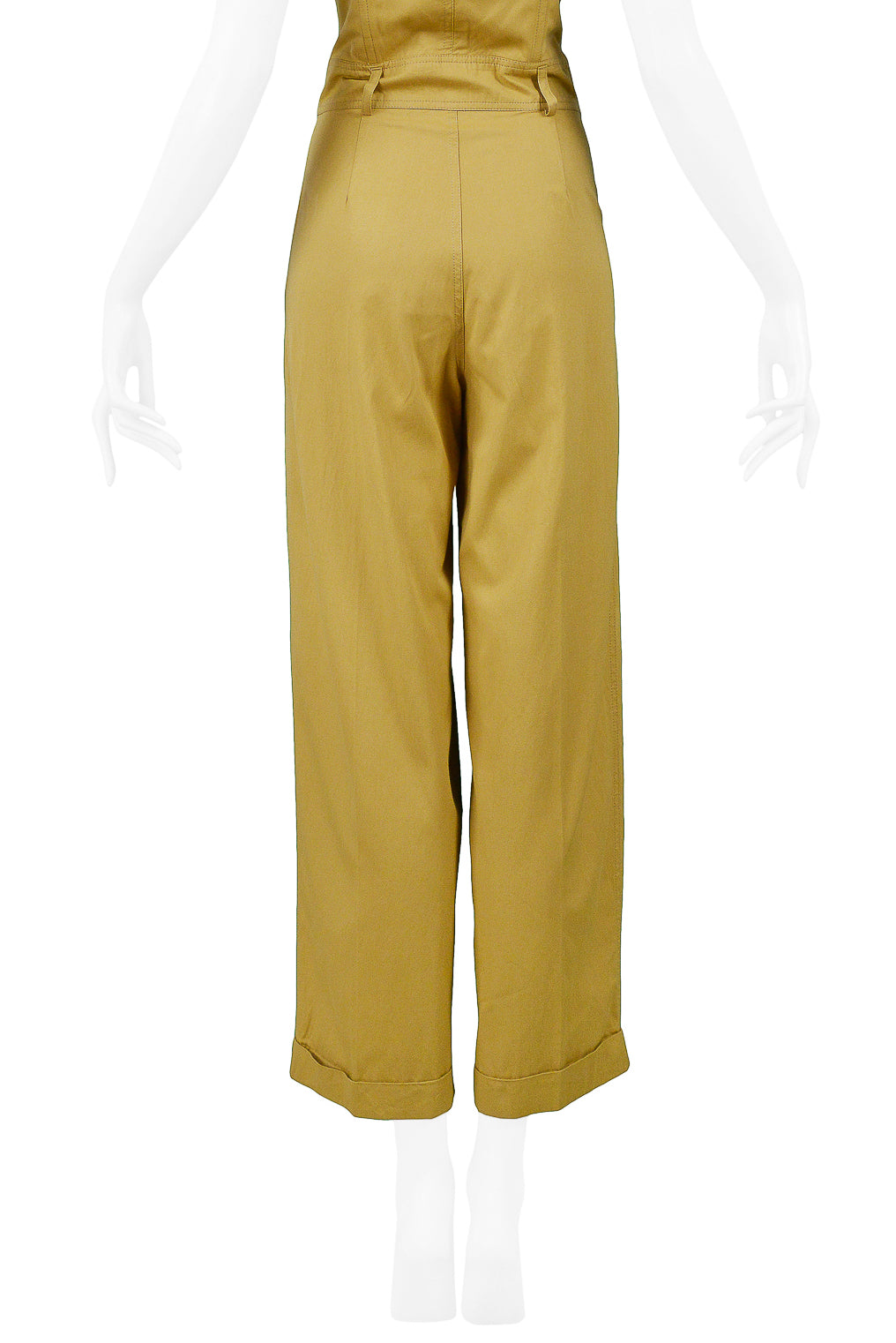 BYBLOS KHAKI COTTON STRAPLESS JUMPSUIT 1992