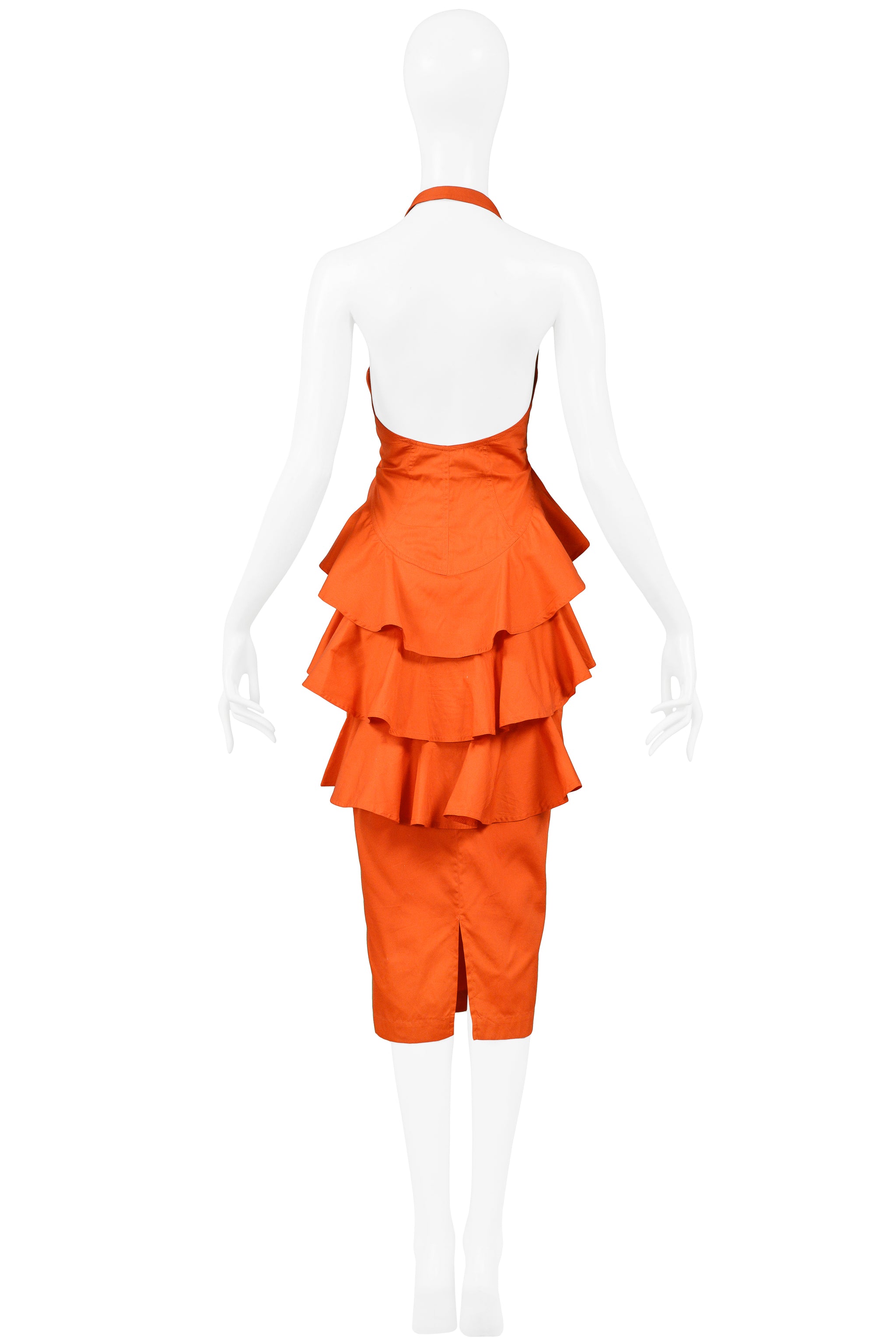 BYBLOS RED DRESS WITH RUFFLE BACK