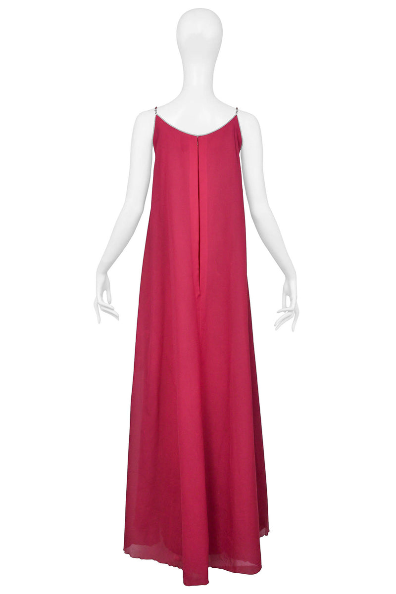 JACQUES CASSIA PINK GOWN WITH METAL DETAILS