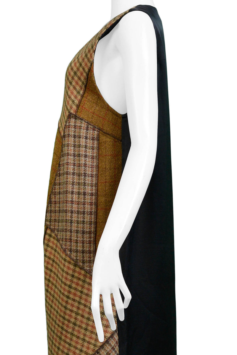 COMME DES GARCONS BROWN PLAID SHIFT DRESS 1992