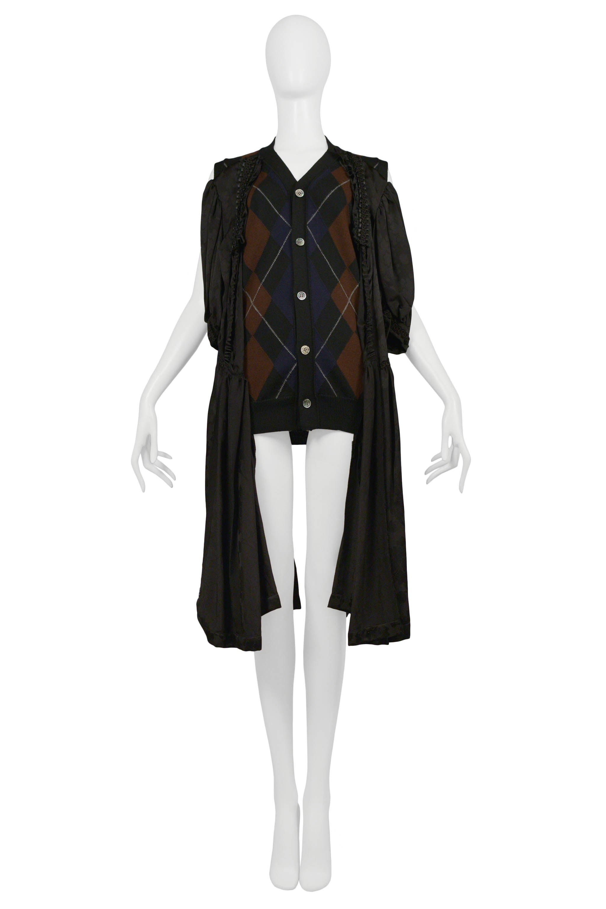 COMME DES GARCONS ARGYLE SWEATER WITH DRESS ATTACHED 2006