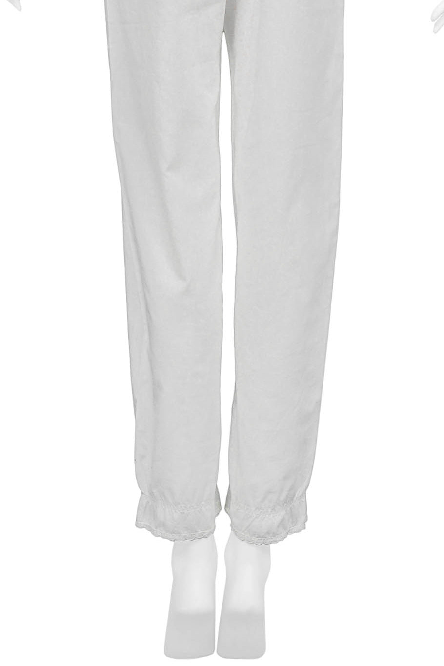 CHANTAL THOMASS WHITE COTTON JUMPSUIT WITH PINK FLORAL EMBROIDERY