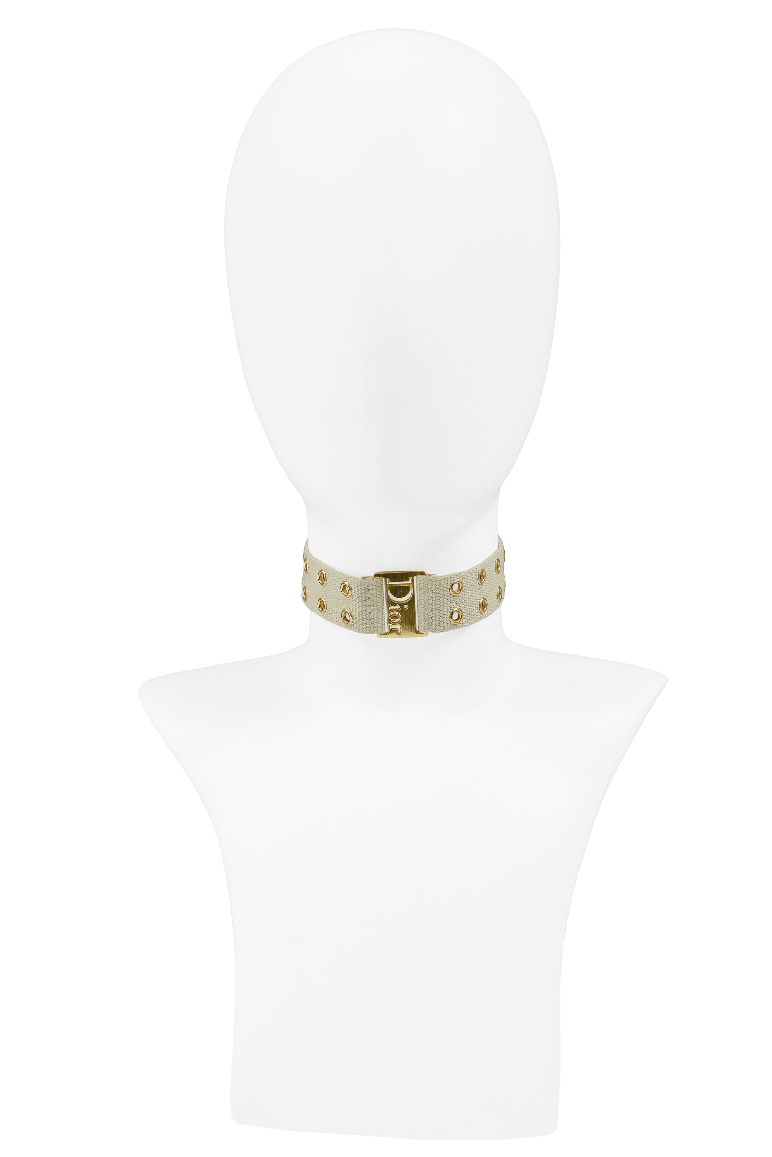 DIOR LOGO KHAKI CHOKER NECKLACE