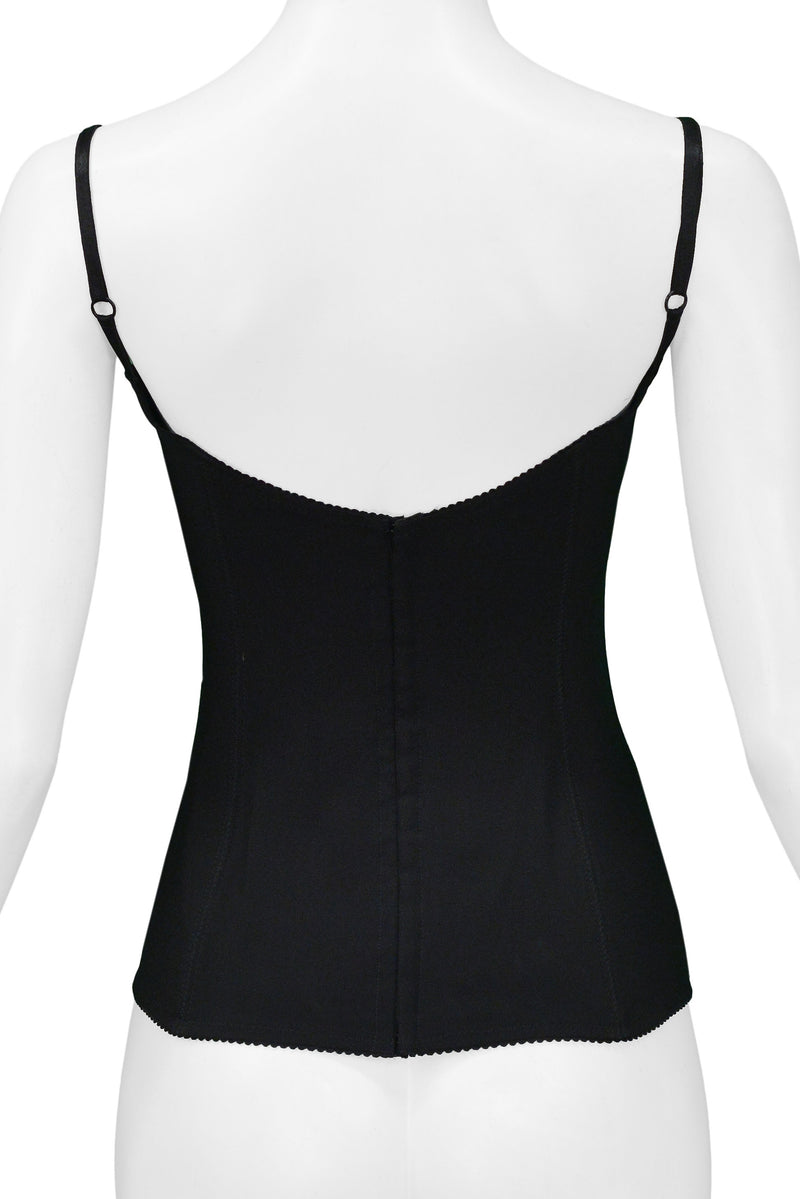DOLCE & GABBANA BLACK CORSET TOP WITH ITALIA PATCH