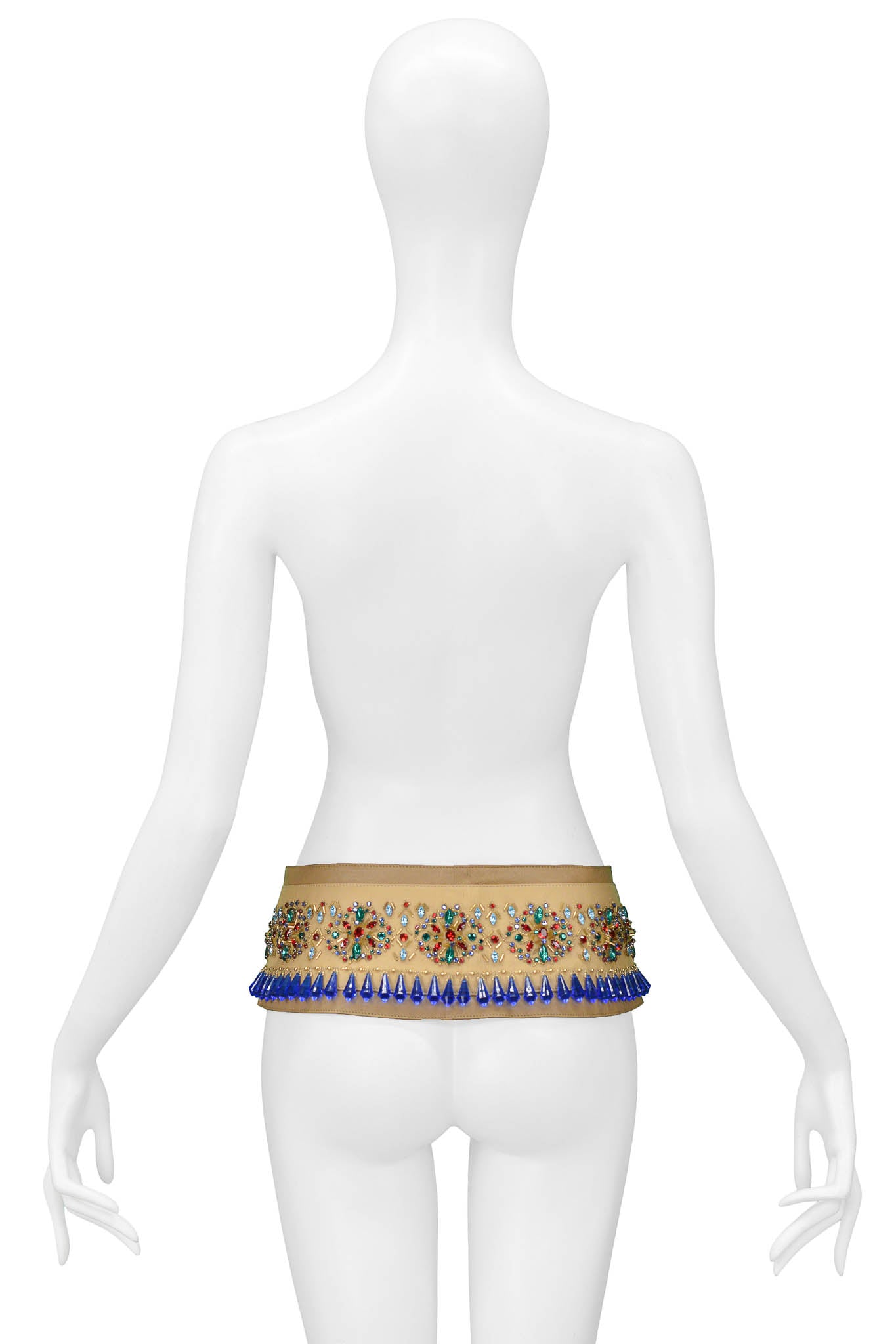 DOLCE & GABBANA CRYSTAL LEATHER BELT