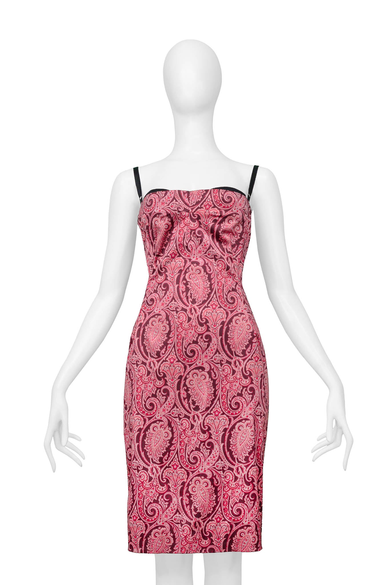 DOLCE & GABBANA PINK PAISLEY BODY-CON DRESS