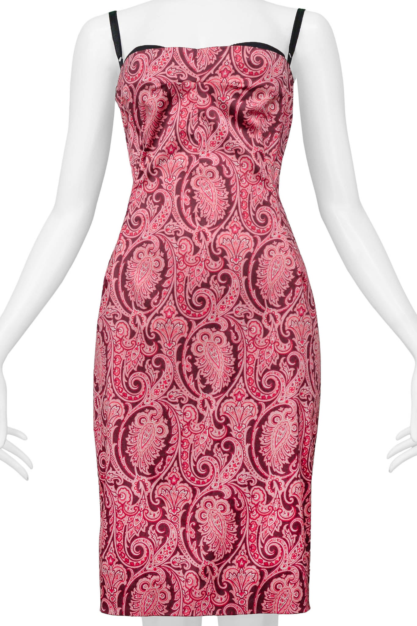 DOLCE & GABBANA PINK PAISLEY BODY-CON DRESS