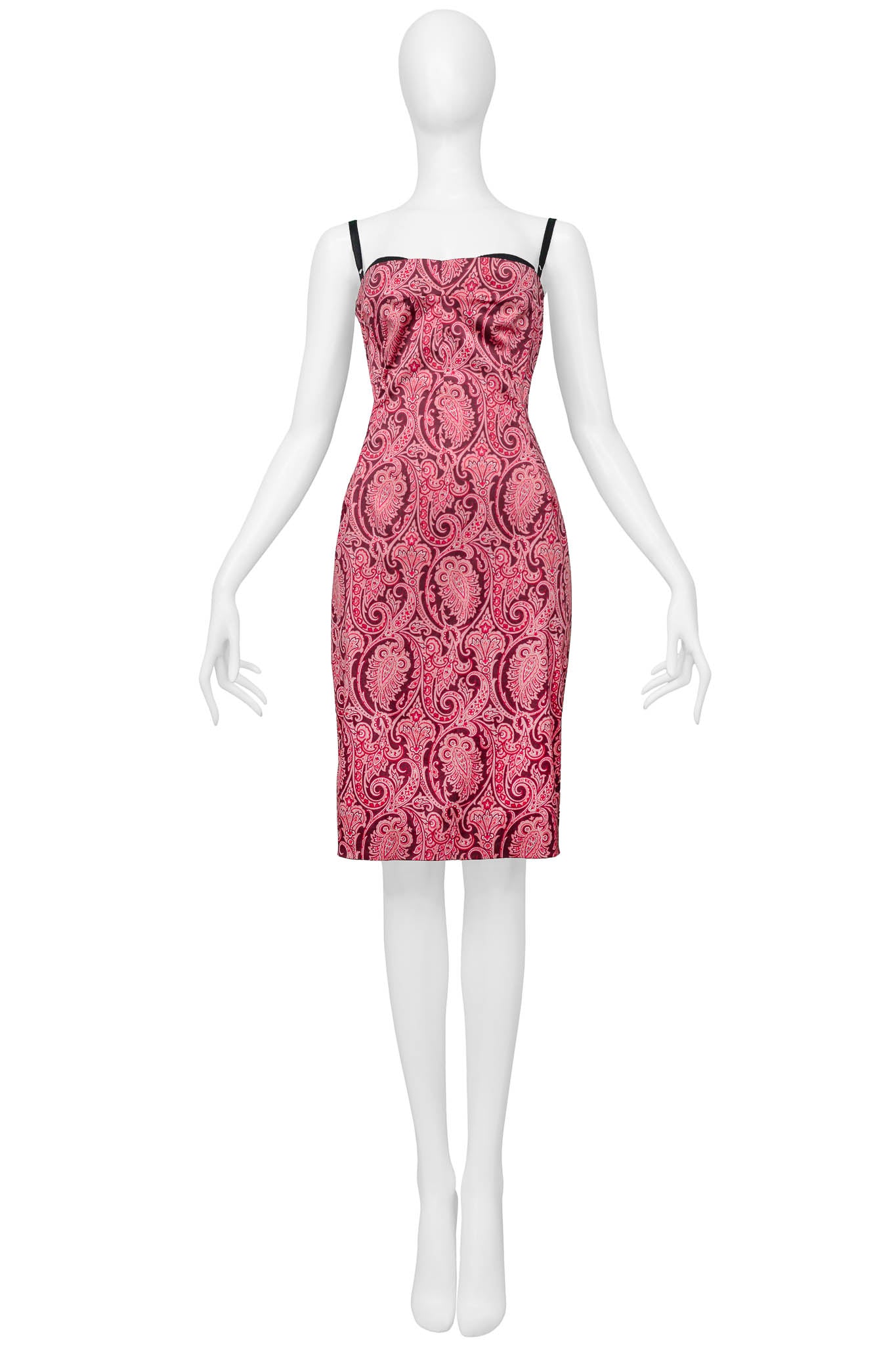 DOLCE & GABBANA PINK PAISLEY BODY-CON DRESS
