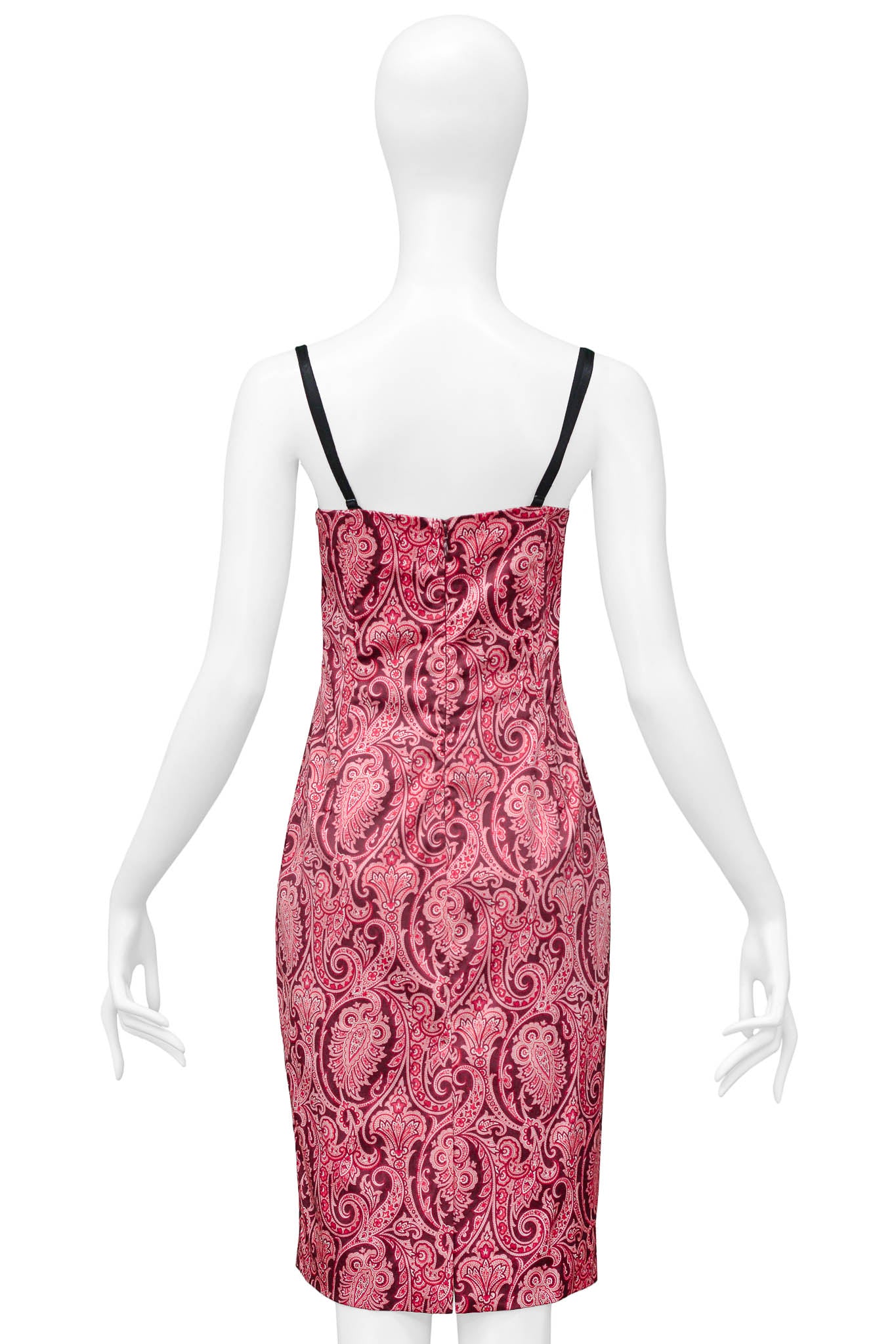 DOLCE & GABBANA PINK PAISLEY BODY-CON DRESS