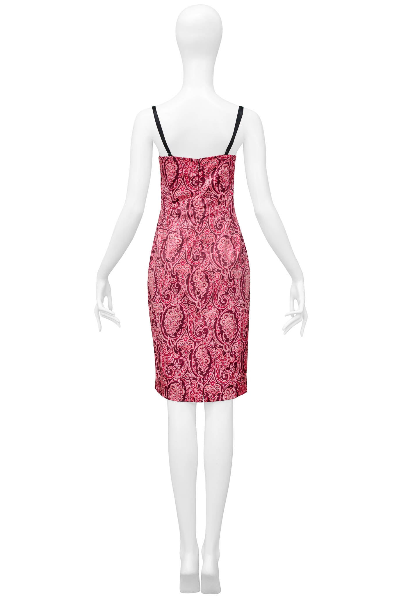 DOLCE & GABBANA PINK PAISLEY BODY-CON DRESS