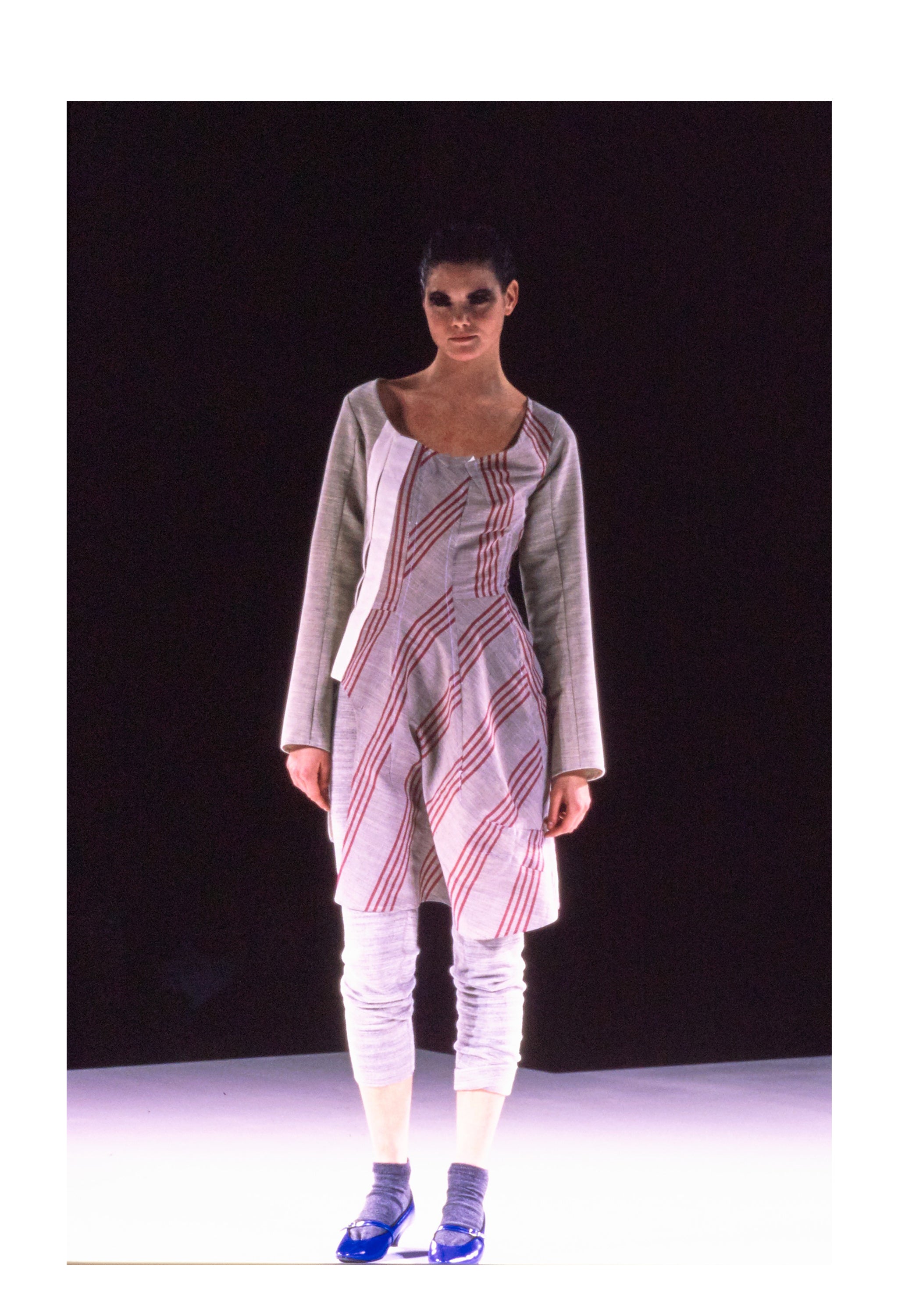 COMME DES GARCONS NATURAL DECONSTRUCTED TUNIC WITH STRIPES 1998