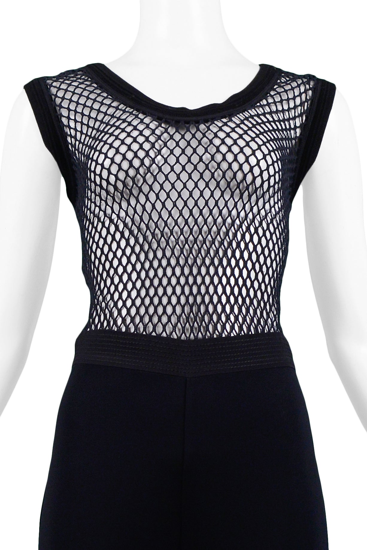 GIANFRANCO FERRE BLACK MESH ILLUSION JUMPSUIT