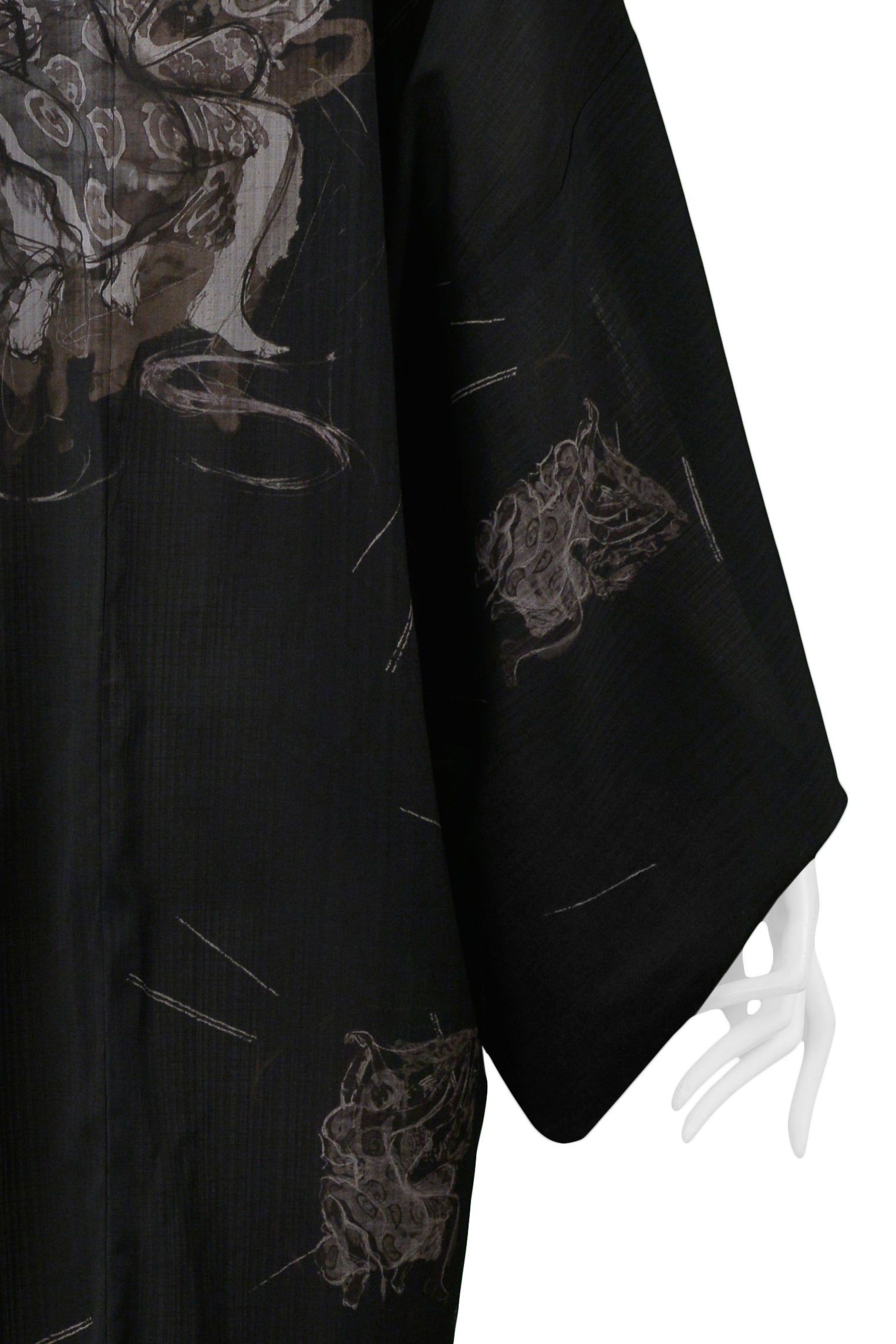 GAULTIER BLACK & GREY DANCERS KIMONO ROBE 2002
