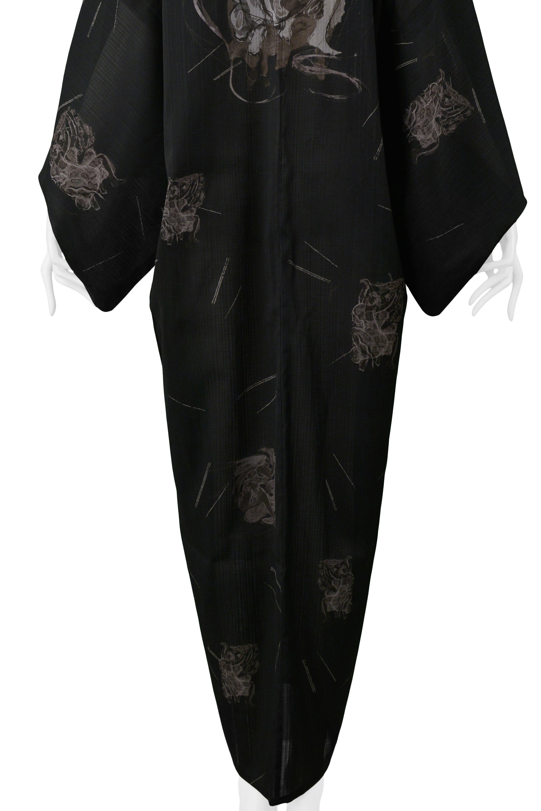 GAULTIER BLACK & GREY DANCERS KIMONO ROBE 2002